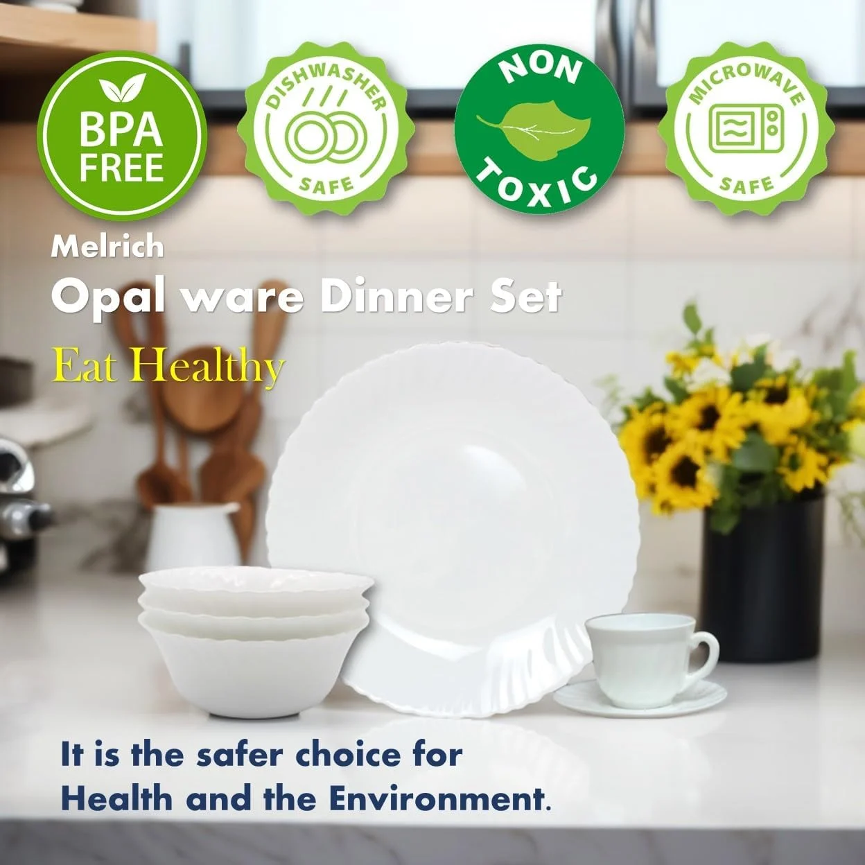 سرویس غذاخوری ۲۶ پارچه اپال ملریچ شامل ۶ بشقاب غذاخوری، ۶ بشقاب دسر، ۶ کاسه، ۶ بشقاب سوپ، ۱ کاسه سرو، ۱ دیس سرویس غذاخوری ۲۶ پارچه اپال ملریچ شامل ۶ بشقاب غذاخوری، ۶ بشقاب دسر، ۶ کاسه، ۶ بشقاب سوپ، ۱ کاسه سرو، ۱ دیس