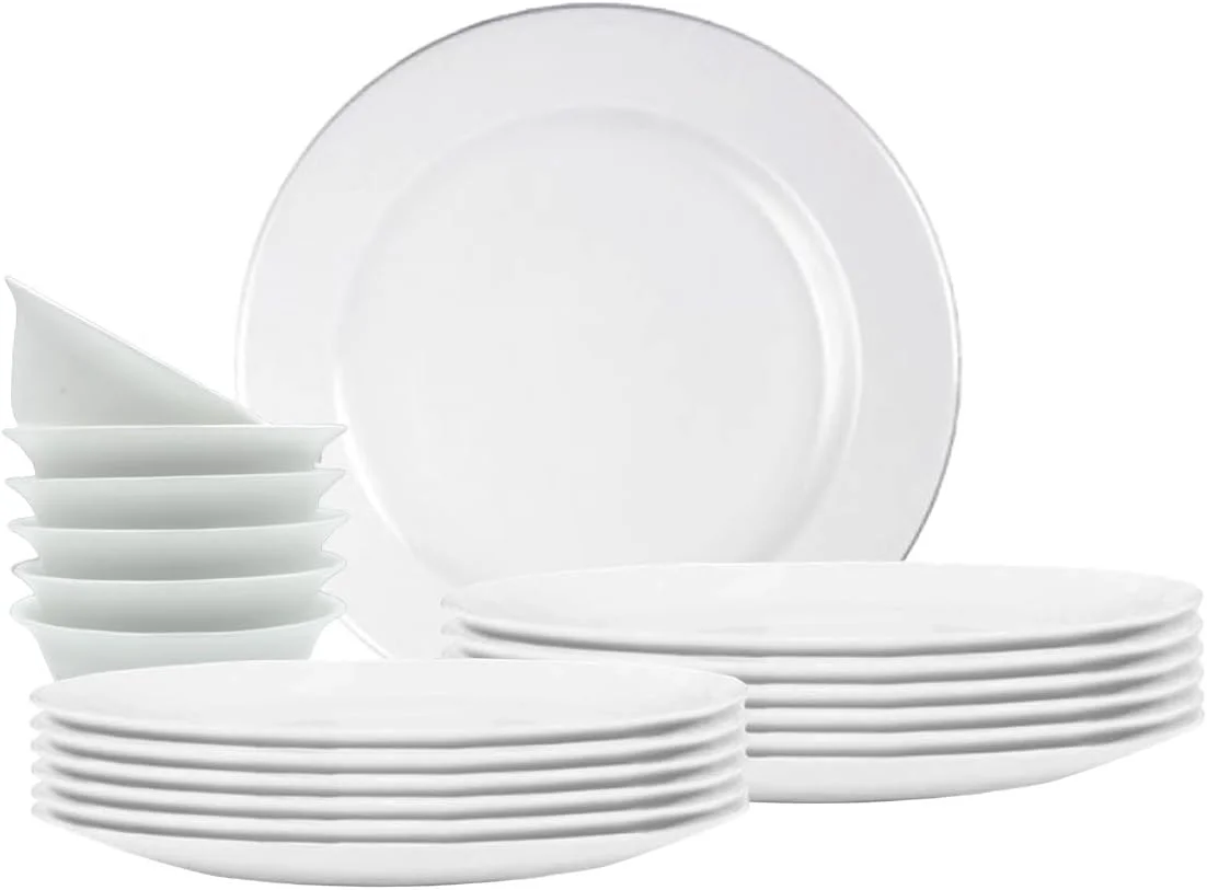 سرویس غذاخوری 12 پارچه اوپال ملریچ، قابل شستشو در ماشین ظرفشویی، قابل استفاده در مایکروویو، قابل استفاده در فریزر، شامل بشقاب غذاخوری، بشقاب دسرخوری، کاسه، فاقد BPA