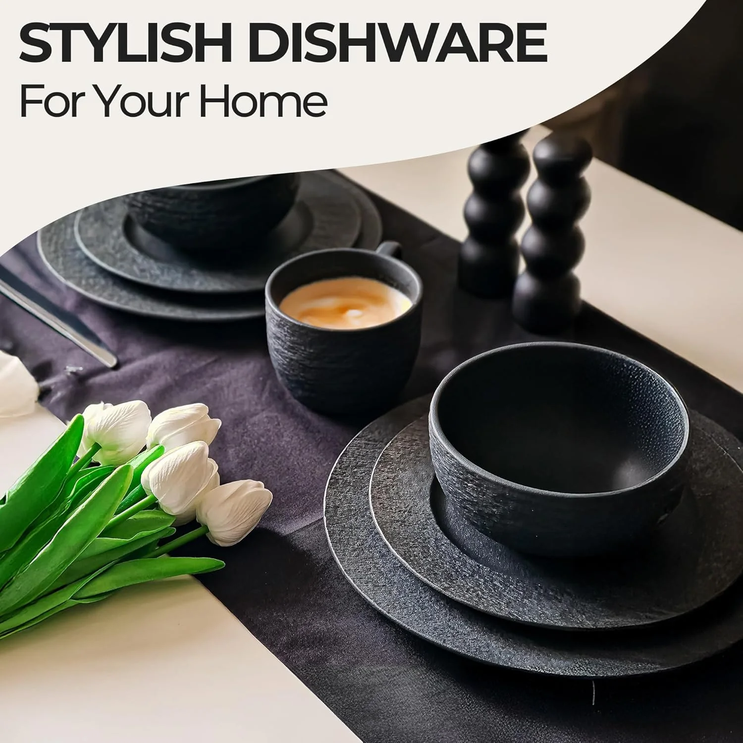 MIAMIO - ست ظروف غذاخوری 16 تکه / ظروف سرامیکی مدرن / ظروف غذاخوری / ست برای 4 نفر - مجموعه Oasis MIAMIO - ست ظروف غذاخوری 16 تکه / ظروف سرامیکی مدرن / ظروف غذاخوری / ست برای 4 نفر - مجموعه Oasis