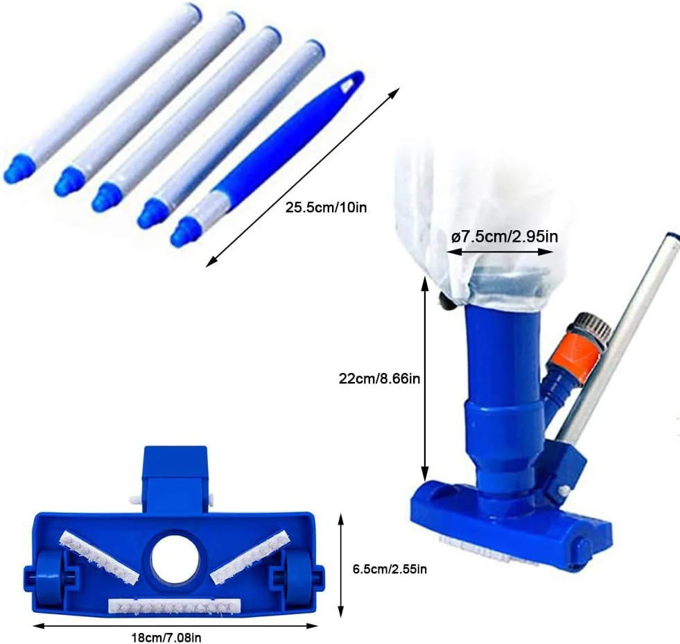 جارو استخری | جاروی جت استخری ارتقا یافته - مناسب برای استخرهای داخل زمینی و روی زمینی، پله های استخر، تمیز کردن خاک، شن و لای، ایده آل برای تمیز کردن وان آب گرم و اسپا