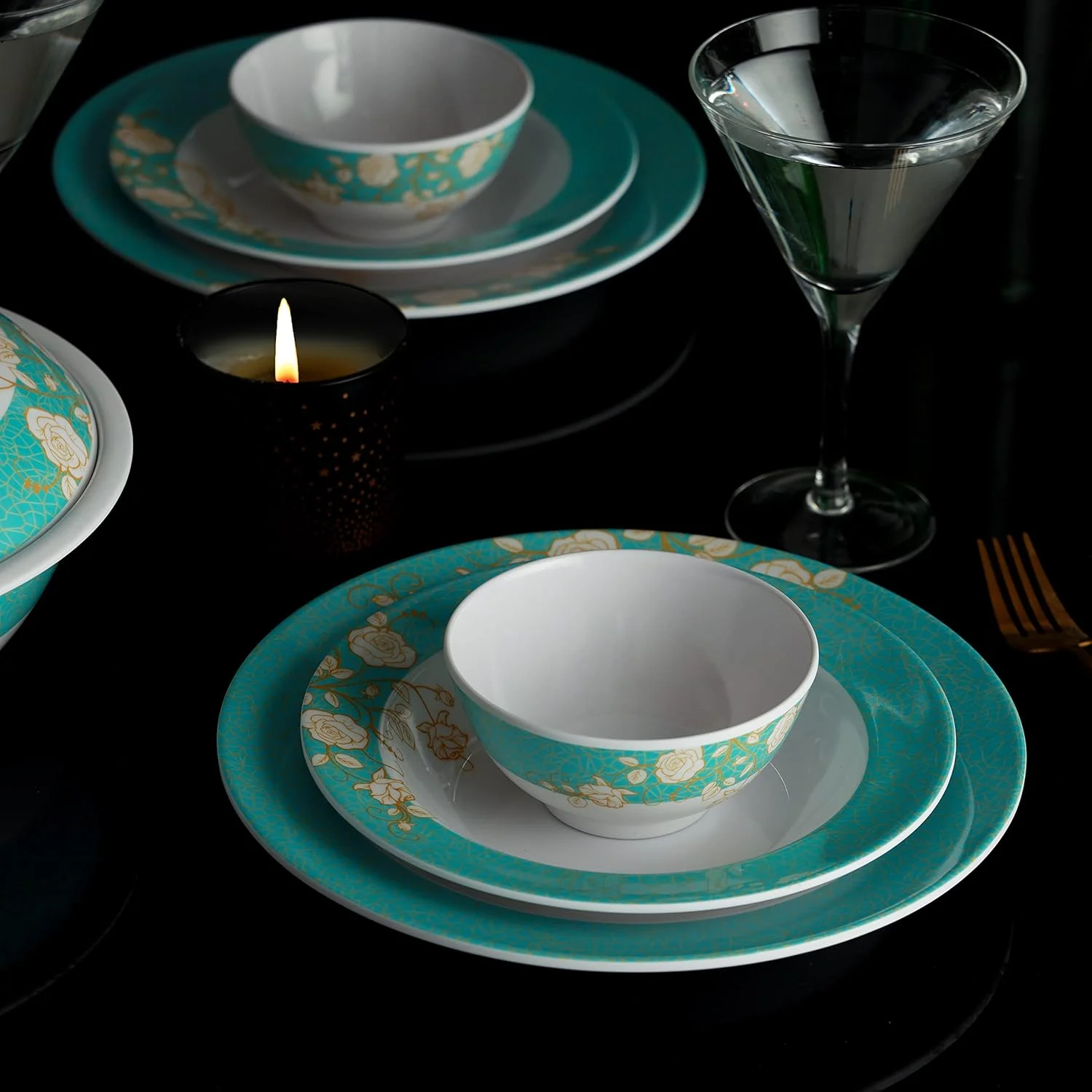 سرویس غذاخوری 40 پارچه ملامین مدل DC2111 شامل بشقاب، دیس، کاسه و قاشق سرویس غذاخوری 40 پارچه ملامین مدل DC2111 شامل بشقاب، دیس، کاسه و قاشق