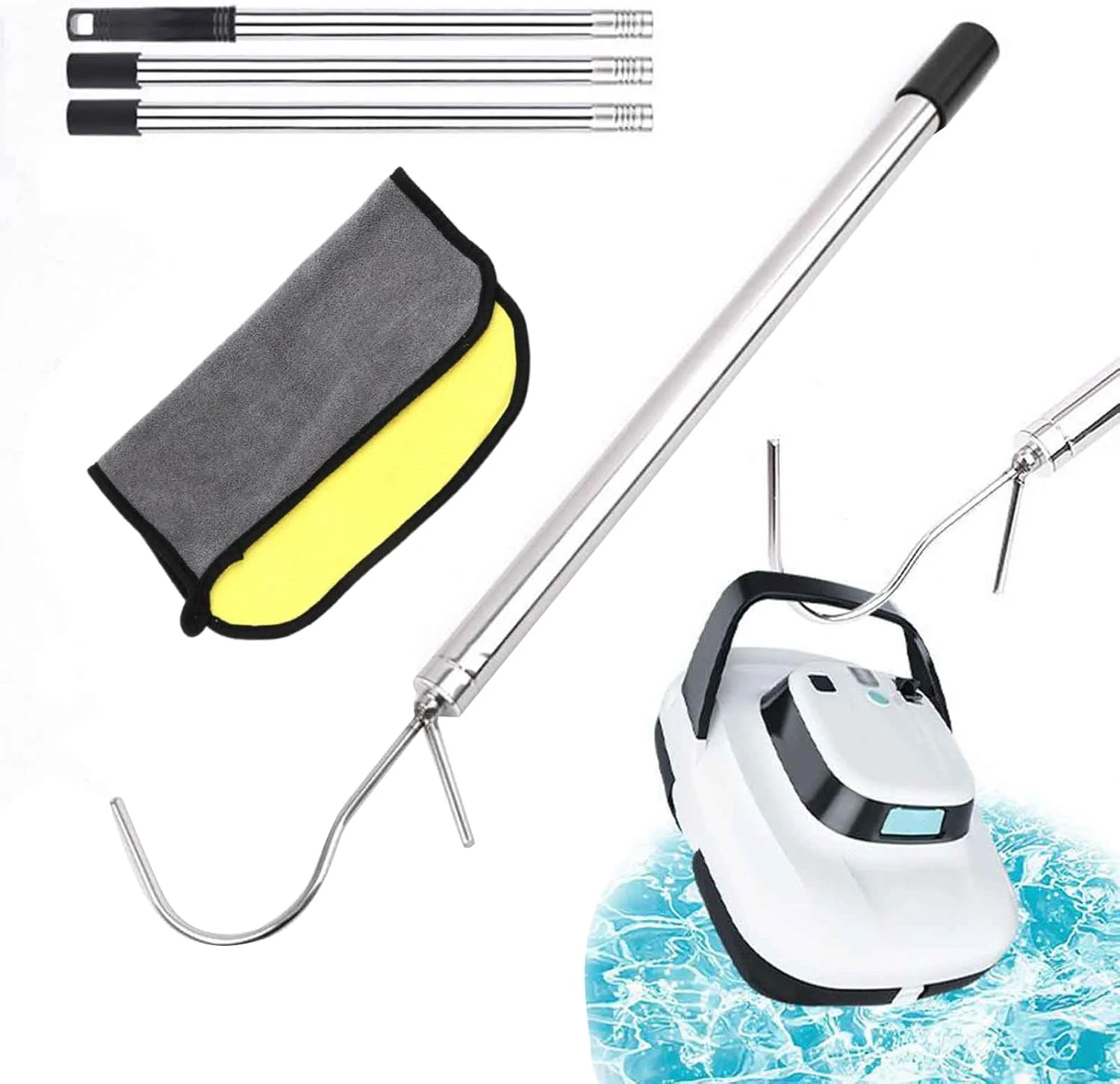 قلاب بازیابی برای میله های استخر - مجموعه قلاب میله جاروبرقی ربات استخر | ابزار اتصال تمیز کننده برای حذف زباله های تعمیر و نگهداری، اسکیمینگ و گرفتن زیر آب