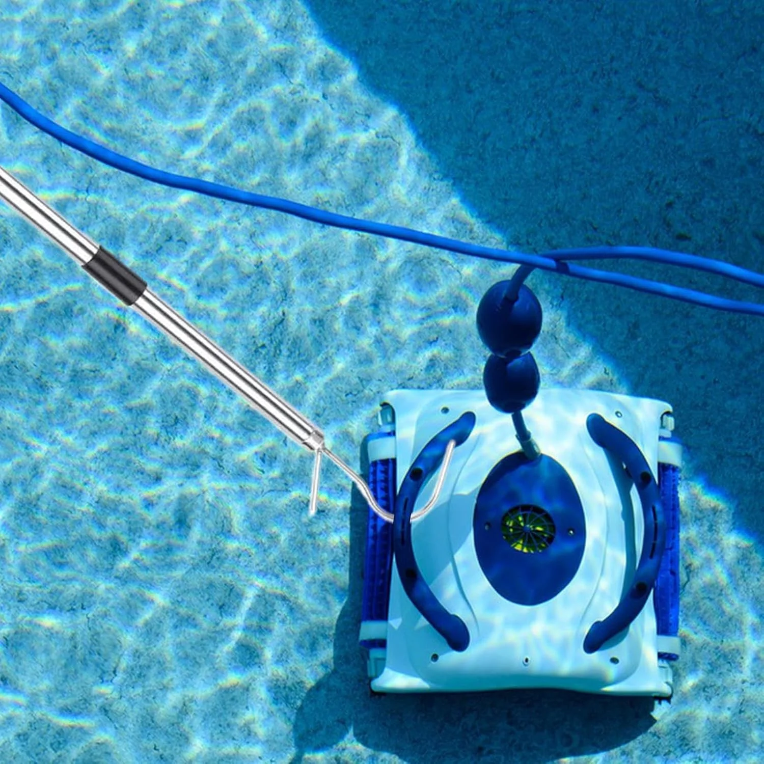 قلاب برای ربات تمیز کننده استخر، مجموعه قلاب میله ای ربات جاروبرقی استخر | آویز ابزار تمیز کننده با رهاسازی سریع برای جمع آوری زباله، نجات ایمنی، نگهداری تجاری قلاب برای ربات تمیز کننده استخر، مجموعه قلاب میله ای ربات جاروبرقی استخر | آویز ابزار تمیز کننده با رهاسازی سریع برای جمع آوری زباله، نجات ایمنی، نگهداری تجاری