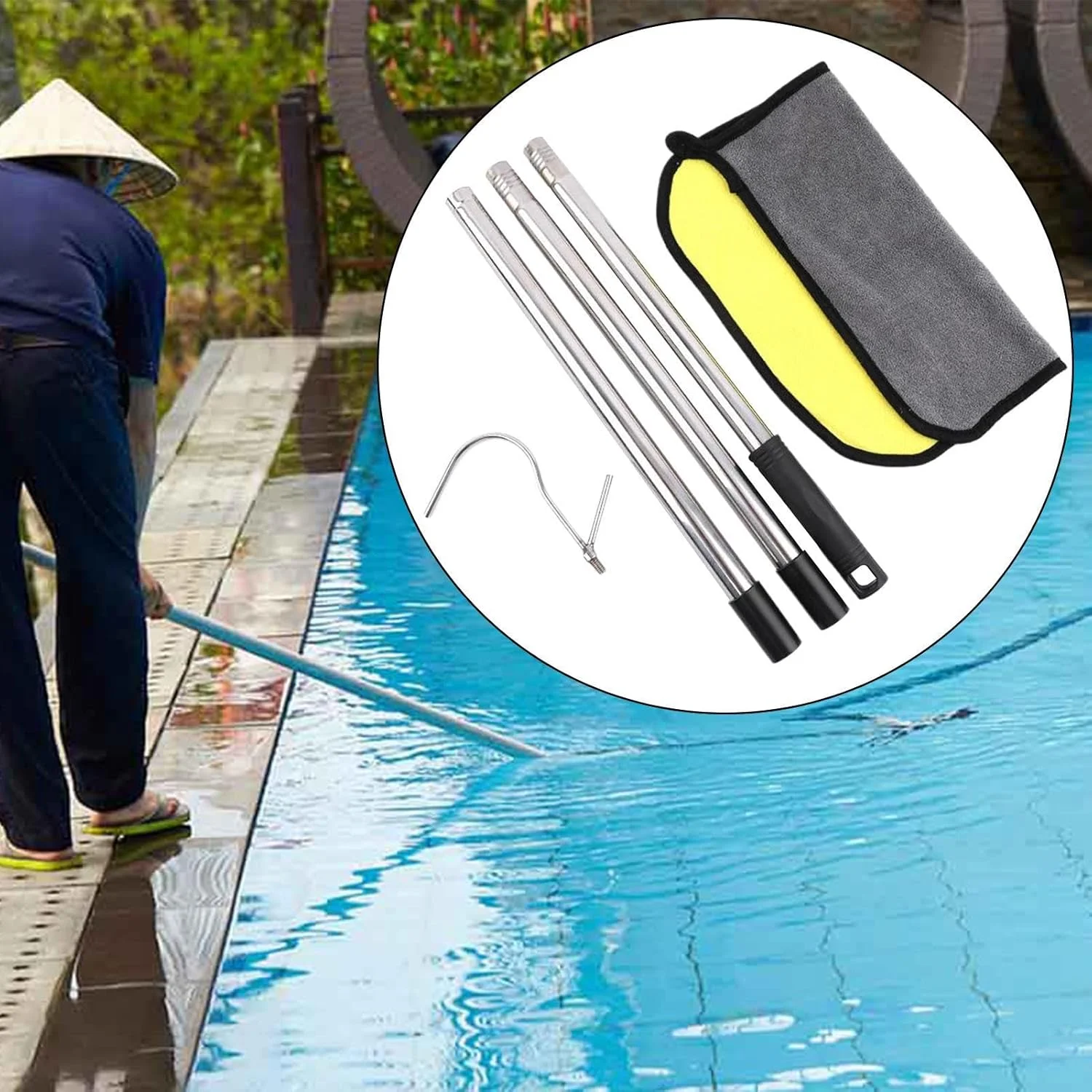 قلاب بازیابی برای میله های استخر | مجموعه قلاب میله جاروبرقی ربات استخر | آویز ابزار تمیز کننده با رهاسازی سریع برای جمع آوری و حذف زباله، نجات ایمنی و نگهداری تجاری قلاب بازیابی برای میله های استخر | مجموعه قلاب میله جاروبرقی ربات استخر | آویز ابزار تمیز کننده با رهاسازی سریع برای جمع آوری و حذف زباله، نجات ایمنی و نگهداری تجاری