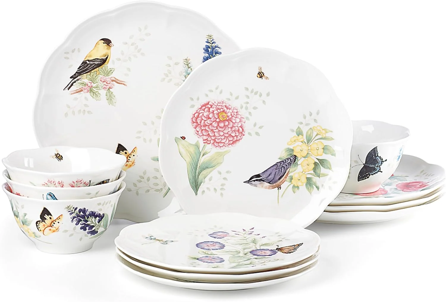 سرویس غذاخوری 12 پارچه Lenox 883319 طرح Butterfly Meadow Flutter، چند رنگ سرویس غذاخوری 12 پارچه Lenox 883319 طرح Butterfly Meadow Flutter، چند رنگ