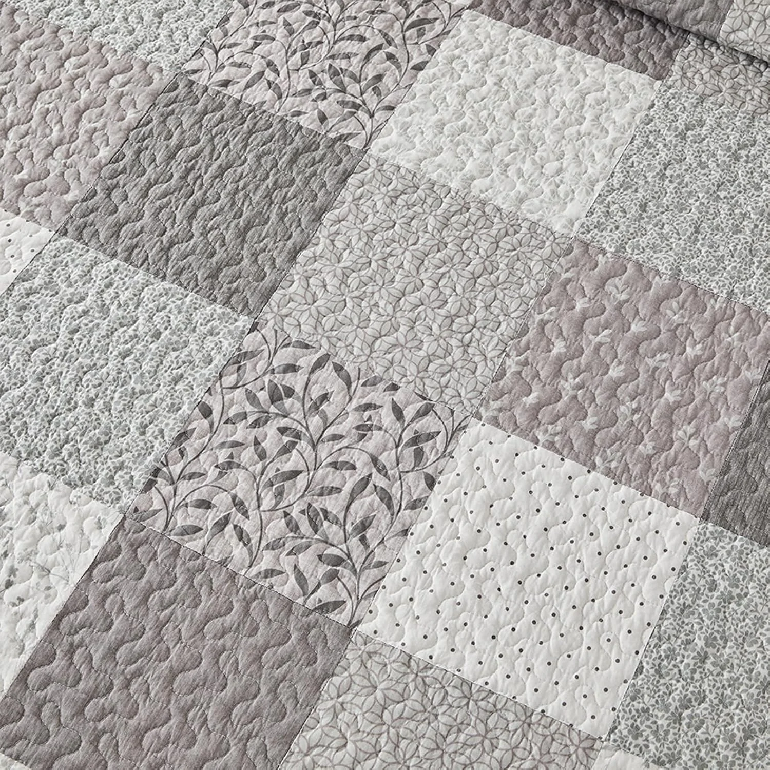 لحاف بزرگ کینگ سایز SahSahCasa، پنبه 100%، 3 تکه، 305x305 سانتی متر، رو تختی فوق العاده بزرگ و سبک، خاکستری لحاف بزرگ کینگ سایز SahSahCasa، پنبه 100%، 3 تکه، 305x305 سانتی متر، رو تختی فوق العاده بزرگ و سبک، خاکستری