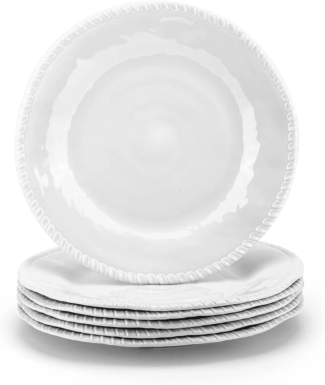 KOXIN-KARLU Melamine Plates, 11-inch Dinner Plates Dinnerware Dish, set of 6 White KOXIN-KARLU Melamine Plates, 11-inch Dinner Plates Dinnerware Dish, set of 6 White
