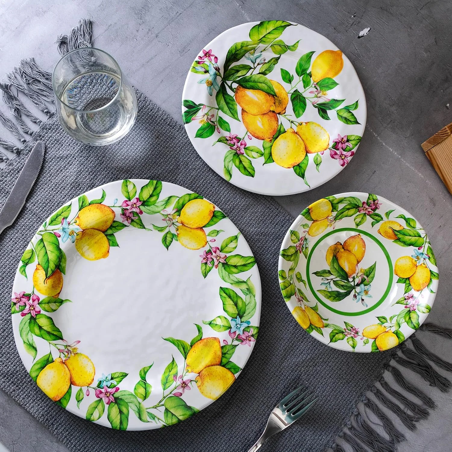 ست ظروف غذاخوری 12 پارچه ملامین لیمویی LEHAHA - ست بشقاب و کاسه مناسب استفاده روزمره در داخل و خارج از منزل، قابل شستشو در ماشین ظرفشویی، ست نشکن آشپزخانه، مناسب برای 4 نفر ست ظروف غذاخوری 12 پارچه ملامین لیمویی LEHAHA - ست بشقاب و کاسه مناسب استفاده روزمره در داخل و خارج از منزل، قابل شستشو در ماشین ظرفشویی، ست نشکن آشپزخانه، مناسب برای 4 نفر