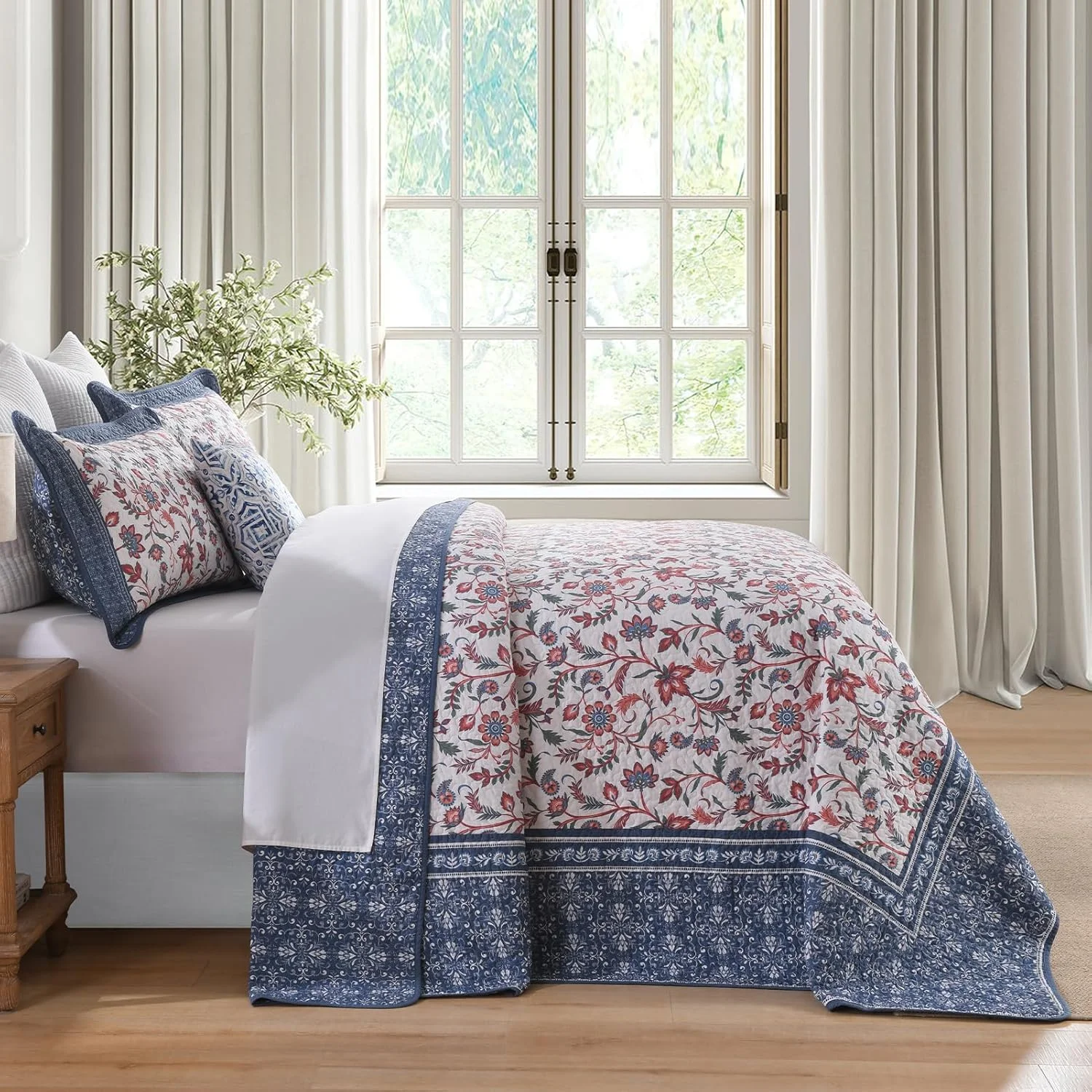 روتختی لحافی بزرگ سایز SahSahCasa، پنبه 100%، ابعاد 325×305 سانتی متر، سرمه ای روتختی لحافی بزرگ سایز SahSahCasa، پنبه 100%، ابعاد 325×305 سانتی متر، سرمه ای