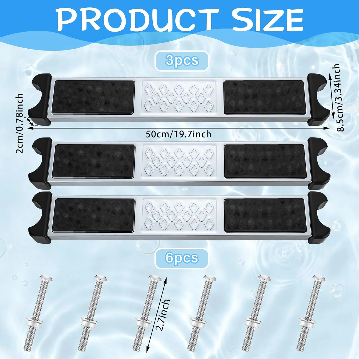 مجموعه 3 عددی پله نردبان استخر Therwen از جنس استیل ضد زنگ، جایگزین پله های نردبان استخر، 1.9 اینچ، پله نردبان استخر ضد لغزش با پیچ و مهره، پدال پله ای برای استخرهای روکار و توکار مجموعه 3 عددی پله نردبان استخر Therwen از جنس استیل ضد زنگ، جایگزین پله های نردبان استخر، 1.9 اینچ، پله نردبان استخر ضد لغزش با پیچ و مهره، پدال پله ای برای استخرهای روکار و توکار