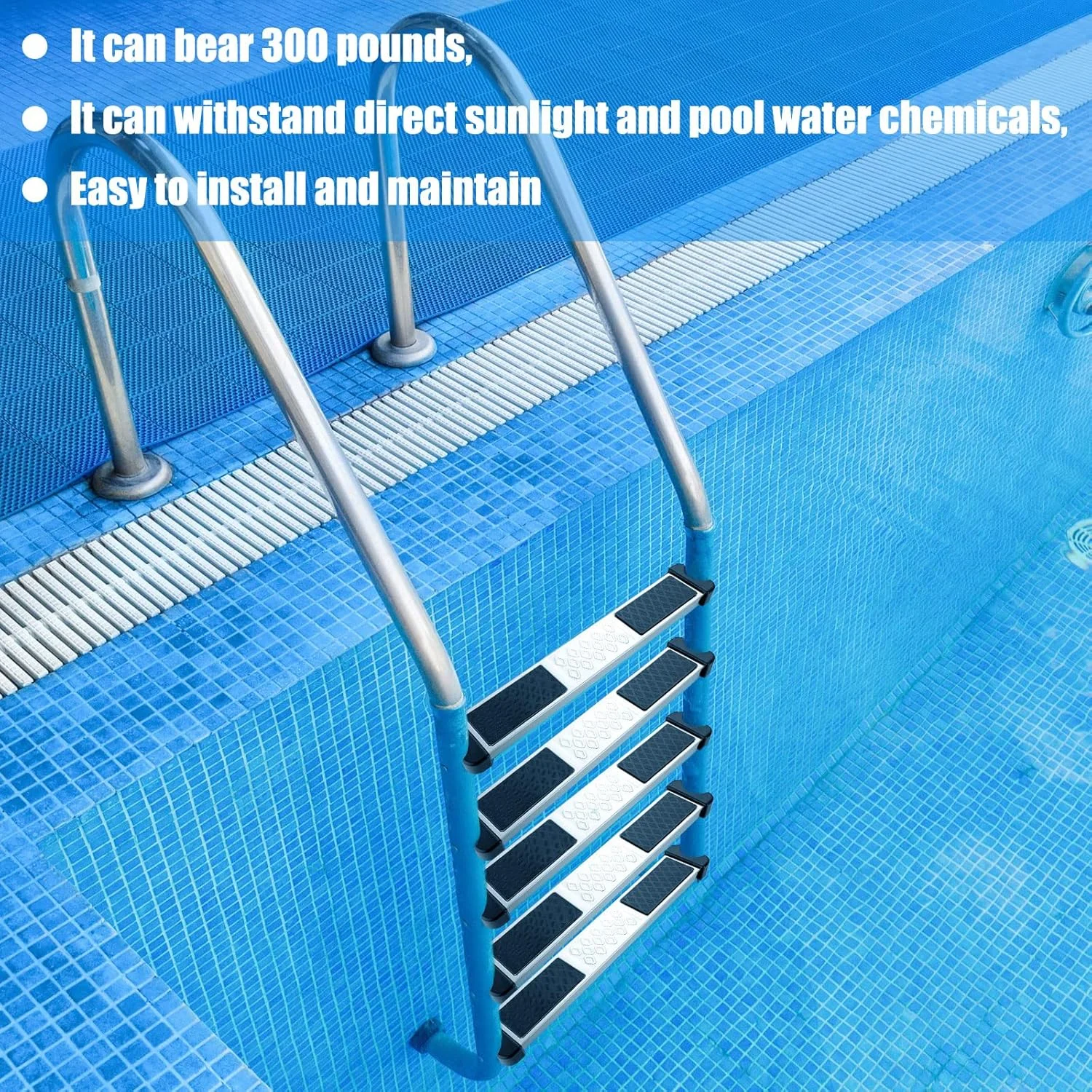 مجموعه 3 عددی پله نردبان استخر Therwen از جنس استیل ضد زنگ، جایگزین پله های نردبان استخر، 1.9 اینچ، پله نردبان استخر ضد لغزش با پیچ و مهره، پدال پله ای برای استخرهای روکار و توکار مجموعه 3 عددی پله نردبان استخر Therwen از جنس استیل ضد زنگ، جایگزین پله های نردبان استخر، 1.9 اینچ، پله نردبان استخر ضد لغزش با پیچ و مهره، پدال پله ای برای استخرهای روکار و توکار