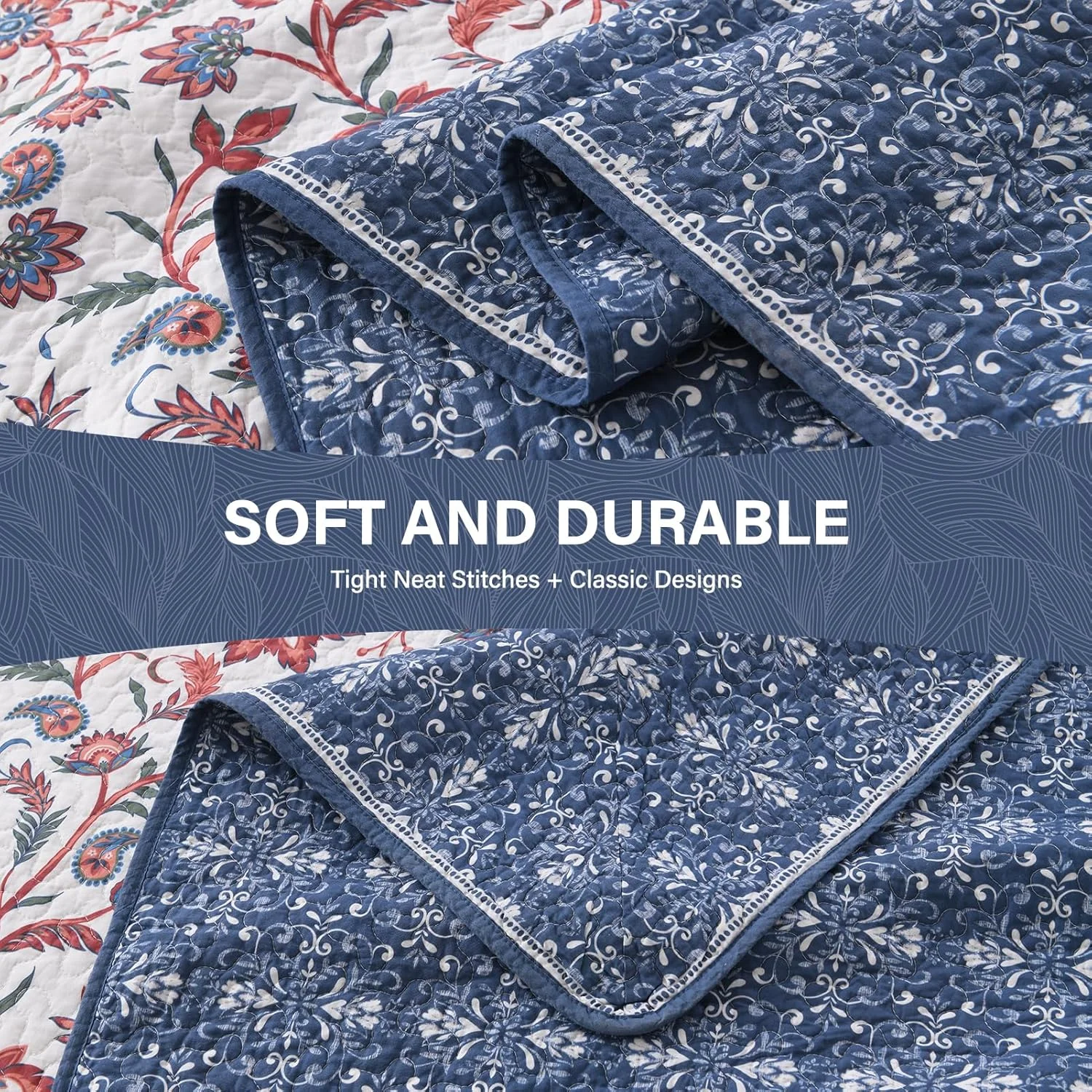 روتختی لحافی بزرگ سایز SahSahCasa، پنبه 100%، ابعاد 325×305 سانتی متر، سرمه ای روتختی لحافی بزرگ سایز SahSahCasa، پنبه 100%، ابعاد 325×305 سانتی متر، سرمه ای