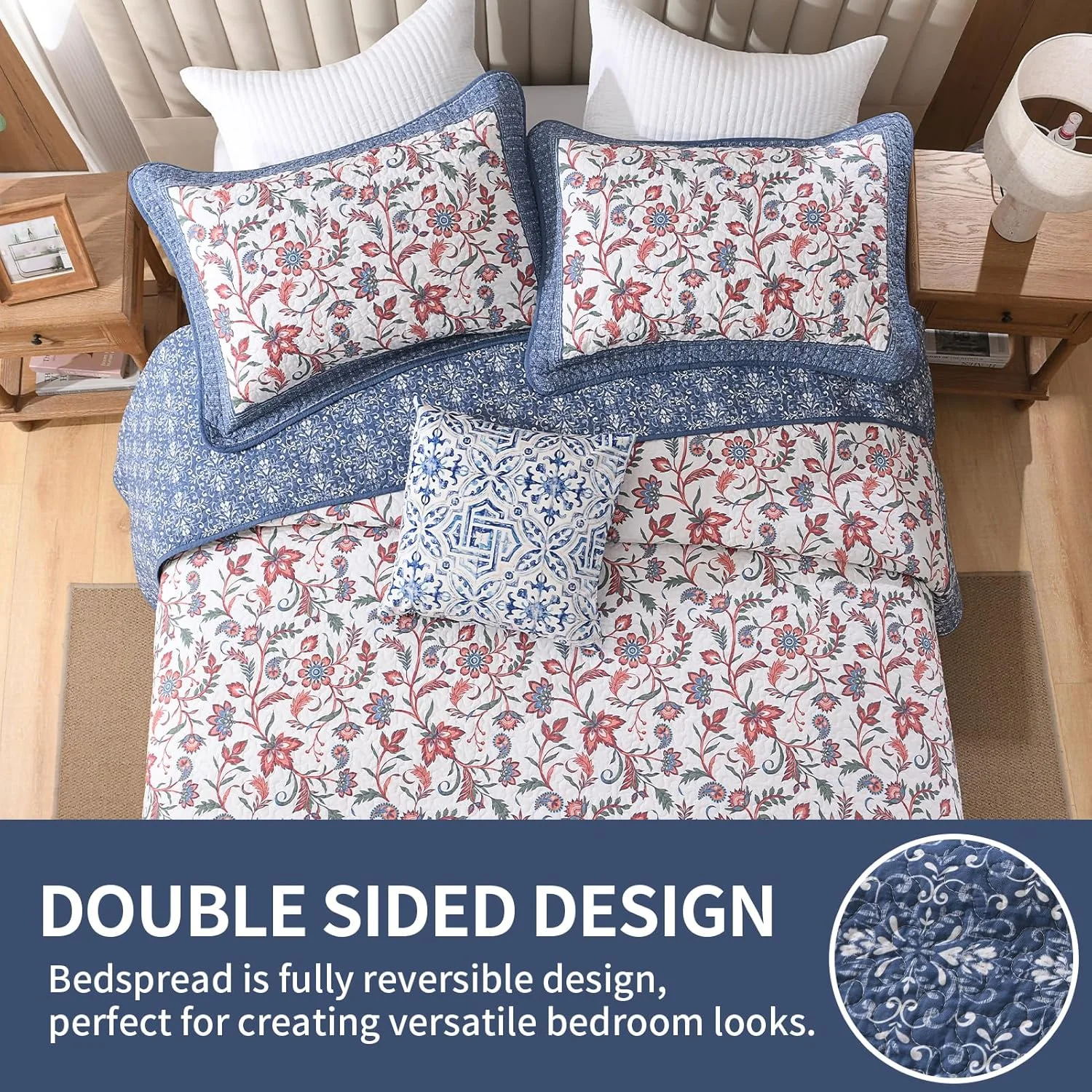 روتختی لحافی بزرگ سایز SahSahCasa، پنبه 100%، ابعاد 325×305 سانتی متر، سرمه ای روتختی لحافی بزرگ سایز SahSahCasa، پنبه 100%، ابعاد 325×305 سانتی متر، سرمه ای