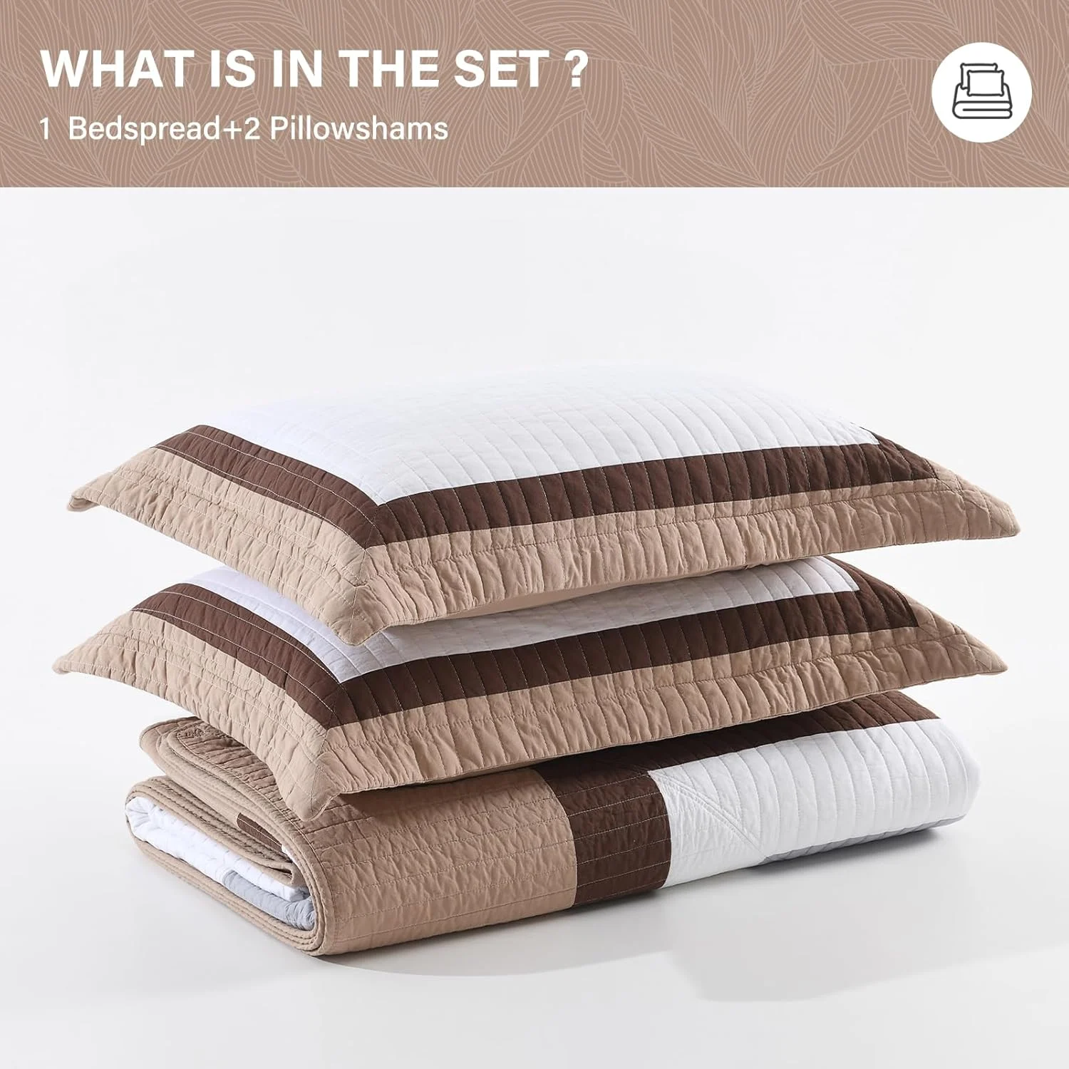 روتختی لحافی بزرگ سایز 305x305 سانتی متر SahSahCasa، 100% پنبه، قهوه ای روتختی لحافی بزرگ سایز 305x305 سانتی متر SahSahCasa، 100% پنبه، قهوه ای