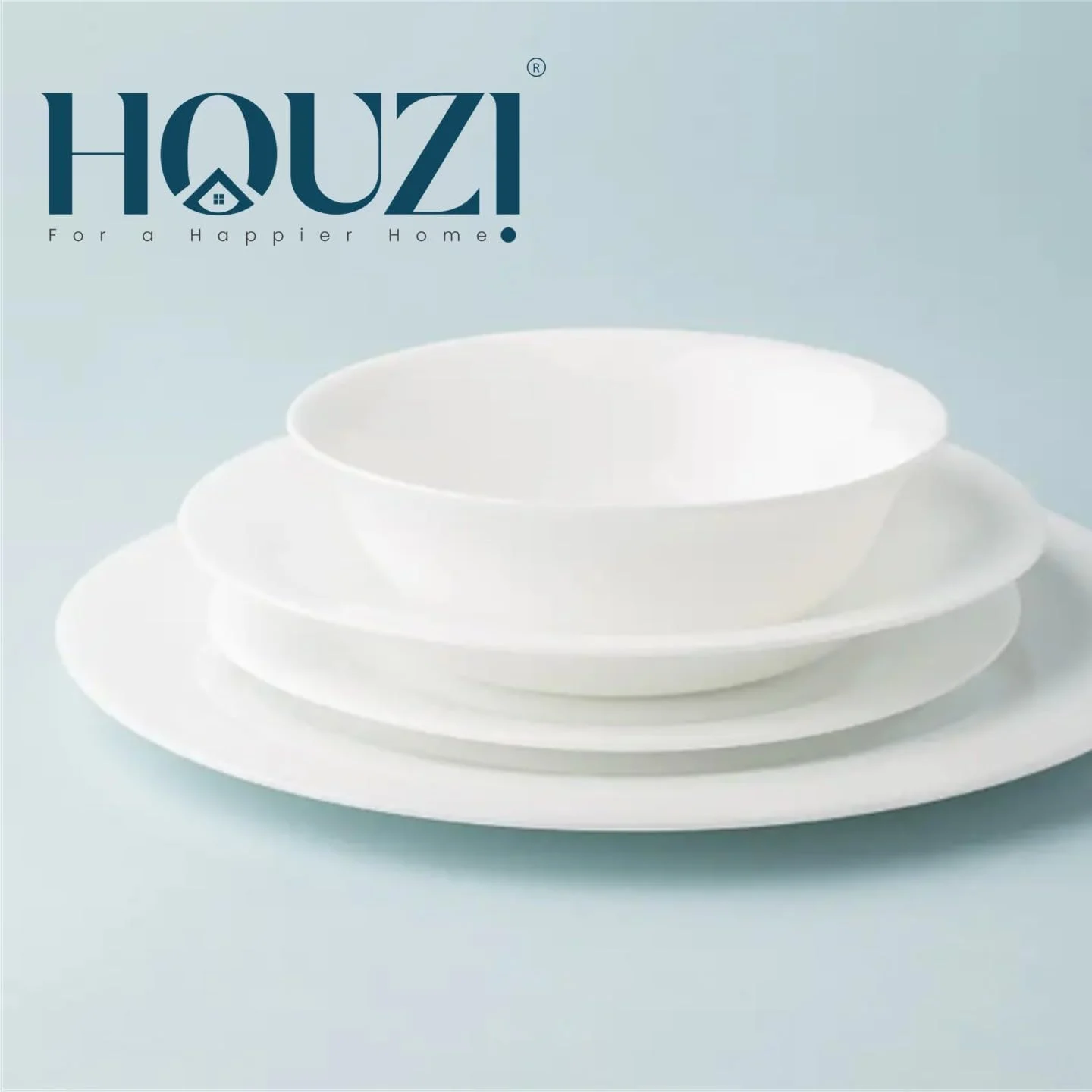 سرویس غذاخوری 48 پارچه اوپال هوزی شامل 8 بشقاب غذاخوری، 8 بشقاب دسر، 8 بشقاب سوپ، 8 کاسه، 2 دیس، 2 کاسه سرو، 6 فنجان، 6 نعلبکی، قابل شستشو در ماشین ظرفشویی، قابل استفاده در فریزر و مایکروویو، فاقد BPA