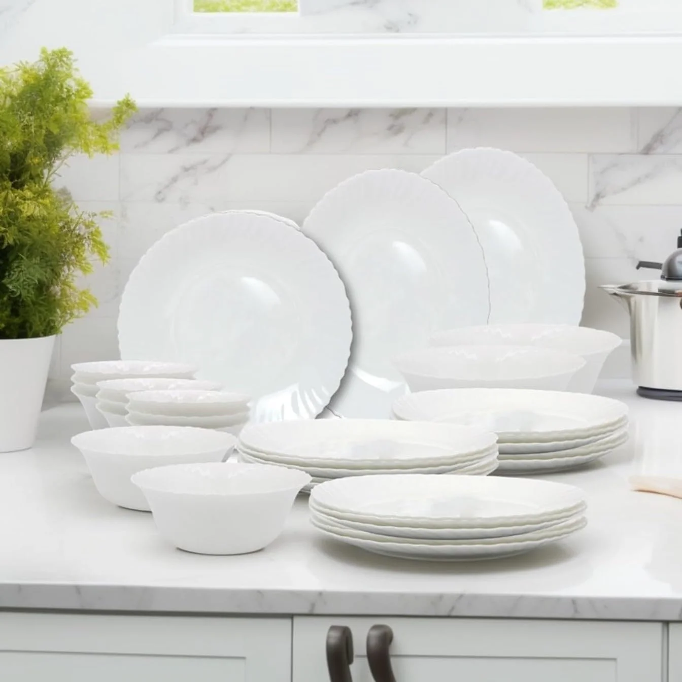 سرویس غذاخوری 18 پارچه اوپال هوزی شامل 6 عدد بشقاب غذاخوری، 6 عدد بشقاب دسرخوری، 6 عدد کاسه، مناسب برای مایکروویو، فریزر و ماشین ظرفشویی، فاقد BPA سرویس غذاخوری 18 پارچه اوپال هوزی شامل 6 عدد بشقاب غذاخوری، 6 عدد بشقاب دسرخوری، 6 عدد کاسه، مناسب برای مایکروویو، فریزر و ماشین ظرفشویی، فاقد BPA