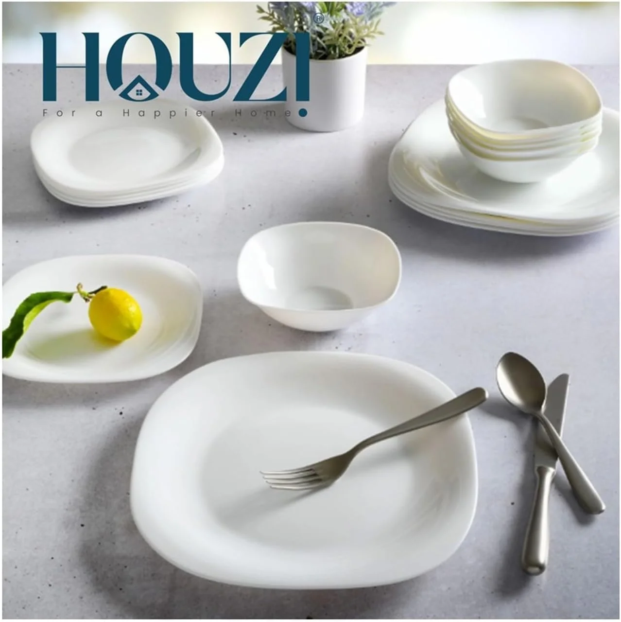 سرویس غذاخوری 12 پارچه اوپال هوزی شامل 4 عدد بشقاب غذاخوری، 4 عدد بشقاب دسرخوری و 4 عدد کاسه، قابل استفاده در مایکروویو، ماشین ظرفشویی و فریزر