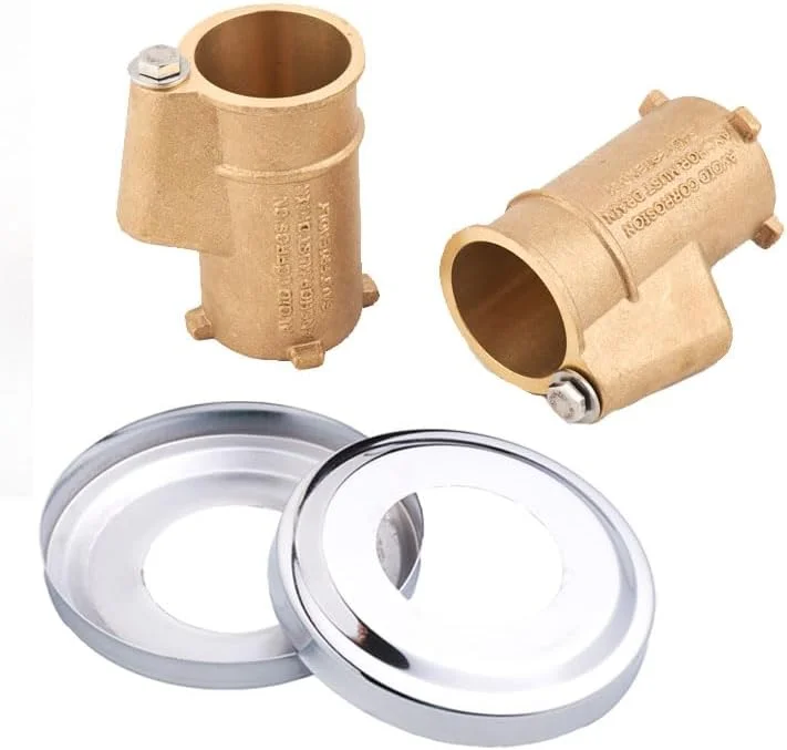 لنگر نردبان برنجی Swimcare با قالپاق - پشتیبانی ایمن برای استخر، (بسته 2 عددی)