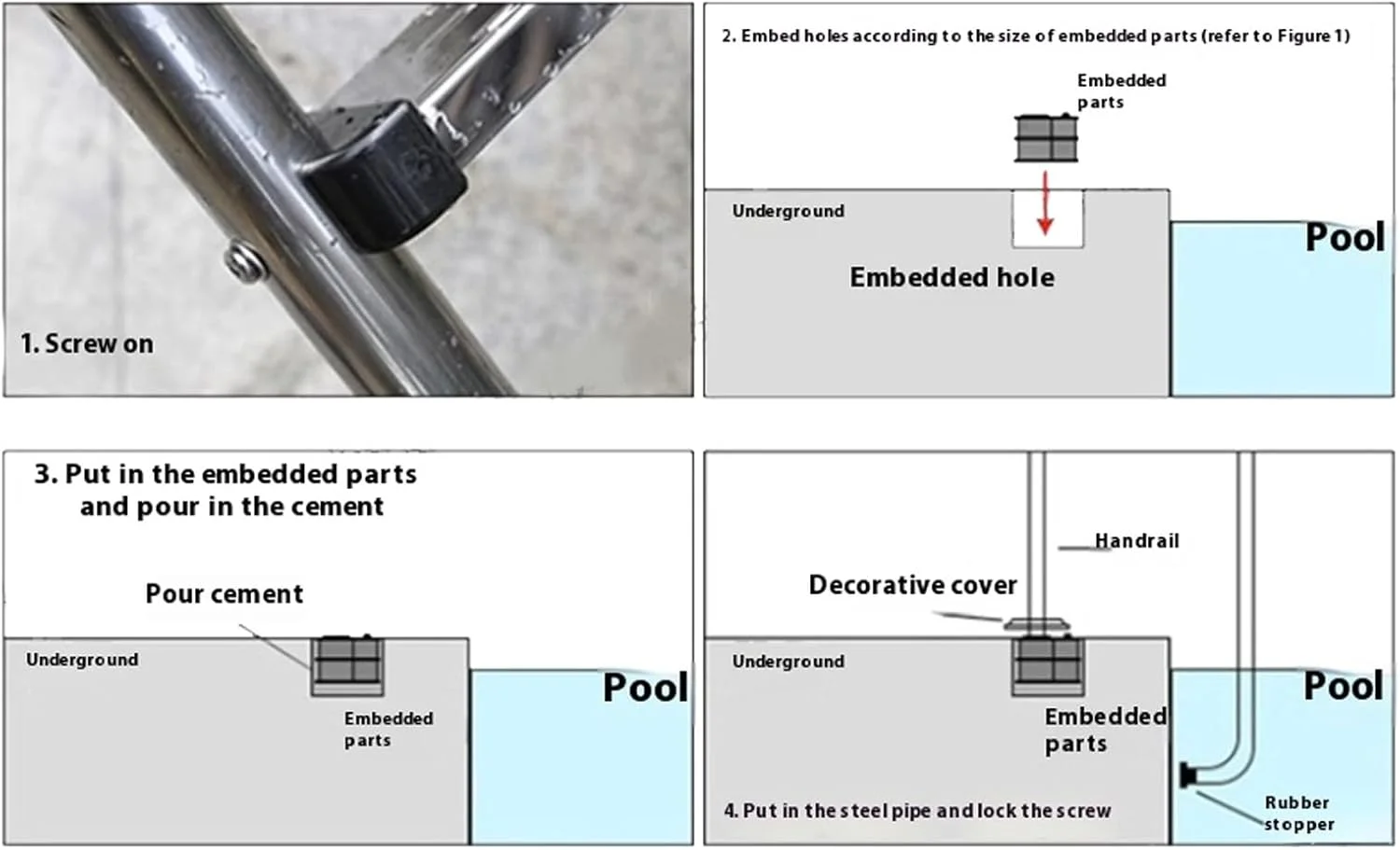 پله نردبان استخر، پدال نردبان استخر جایگزین با طراحی ضد لغزش و تحمل بار افزایش یافته برای استخرهای داخل زمینی و رو زمینی پله نردبان استخر، پدال نردبان استخر جایگزین با طراحی ضد لغزش و تحمل بار افزایش یافته برای استخرهای داخل زمینی و رو زمینی