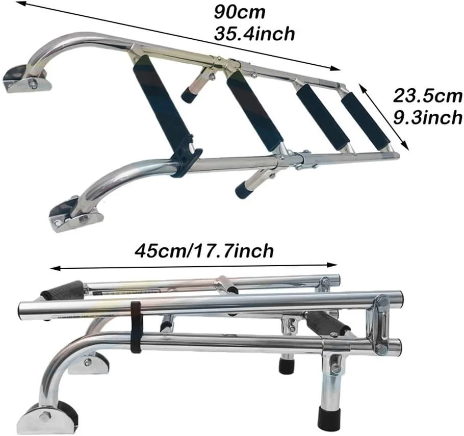نردبان قایقی 4 پله تلسکوپی، نردبان استیل ضد زنگ با پدال ضد لغزش، نردبان تاشو برای قایق تفریحی دریایی/استخر شنا، ظرفیت 250 کیلوگرم نردبان قایقی 4 پله تلسکوپی، نردبان استیل ضد زنگ با پدال ضد لغزش، نردبان تاشو برای قایق تفریحی دریایی/استخر شنا، ظرفیت 250 کیلوگرم