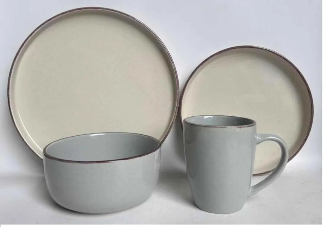 سرویس غذاخوری 16 پارچه گلدن هاوس، ظروف سنگی شامل بشقاب، کاسه و لیوان، مناسب برای 4 نفر، چند رنگ