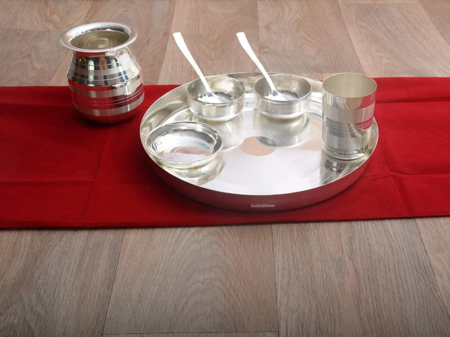 ست غذاخوری نقره اندود 12 اینچی GoldGiftIdeas برای منزل، ست ظروف غذاخوری برای آشپزخانه با لوتای مرواری، ست تالی نقره ای، ست بوفه شام، هدیه مناسبتی