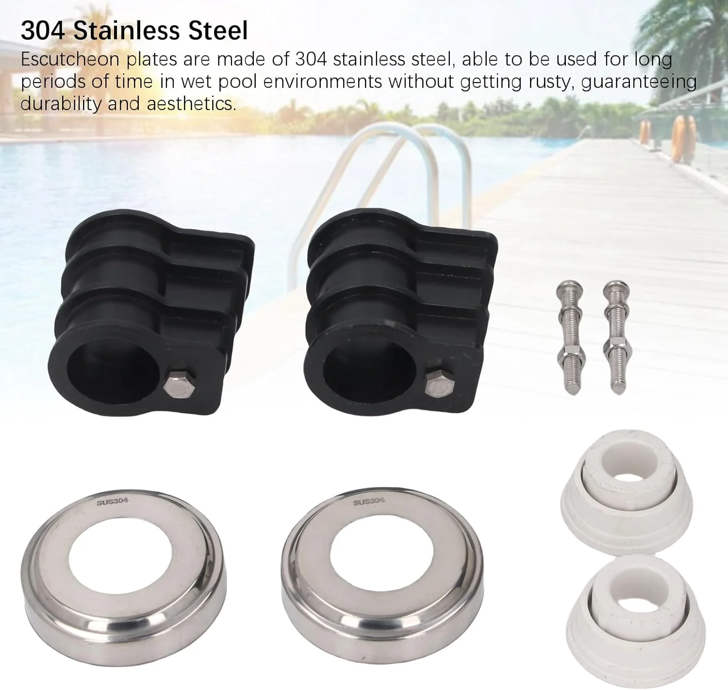 فلنج عرشه استخر، لنگرهای فلنج فولاد ضد زنگ 304، براکت های نردبان برای لوله 42 میلی متری نردبان های استخر روکار، نرده ها، شامل لوازم جانبی برای نصب و تعویض آسان فلنج عرشه استخر، لنگرهای فلنج فولاد ضد زنگ 304، براکت های نردبان برای لوله 42 میلی متری نردبان های استخر روکار، نرده ها، شامل لوازم جانبی برای نصب و تعویض آسان