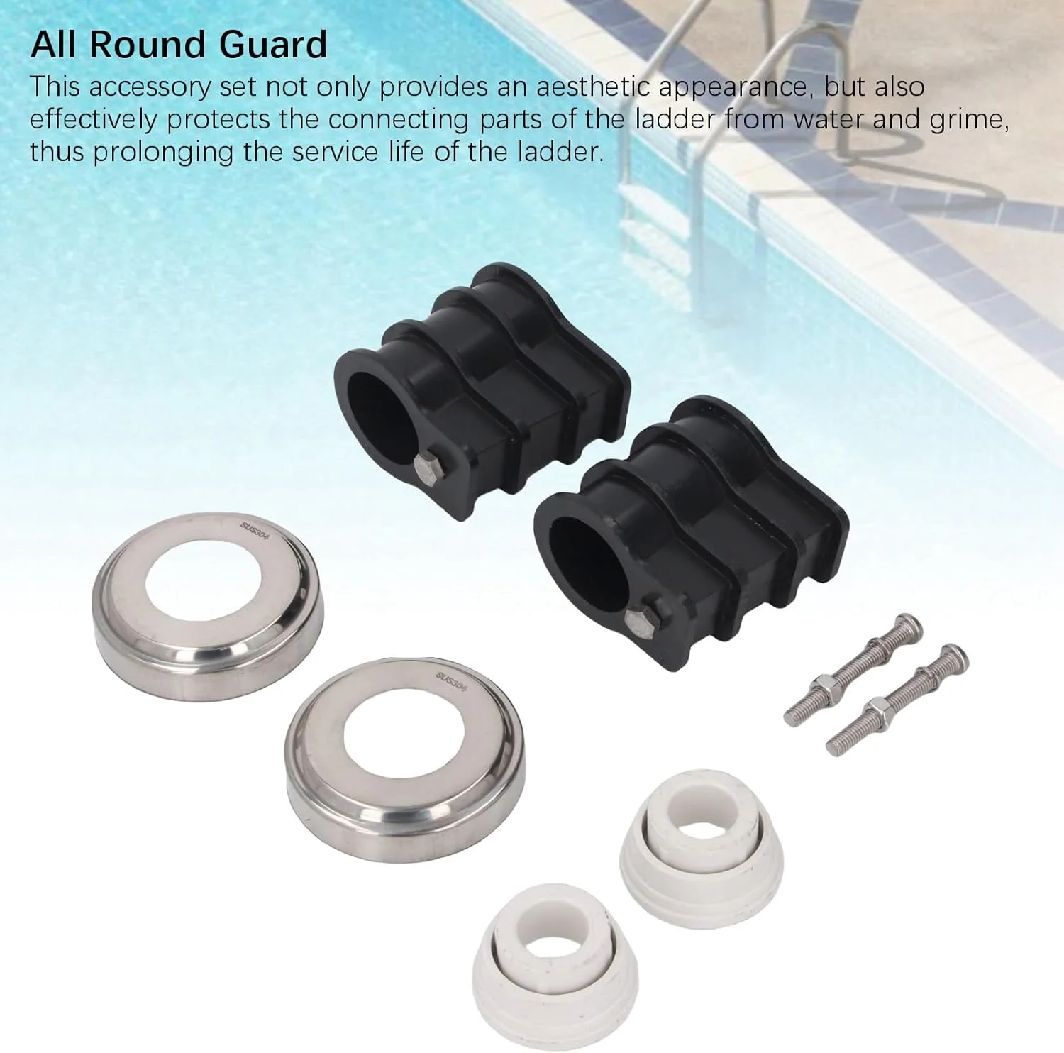 فلنج عرشه استخر، لنگرهای فلنج فولاد ضد زنگ 304، براکت های نردبان برای لوله 42 میلی متری نردبان های استخر روکار، نرده ها، شامل لوازم جانبی برای نصب و تعویض آسان فلنج عرشه استخر، لنگرهای فلنج فولاد ضد زنگ 304، براکت های نردبان برای لوله 42 میلی متری نردبان های استخر روکار، نرده ها، شامل لوازم جانبی برای نصب و تعویض آسان