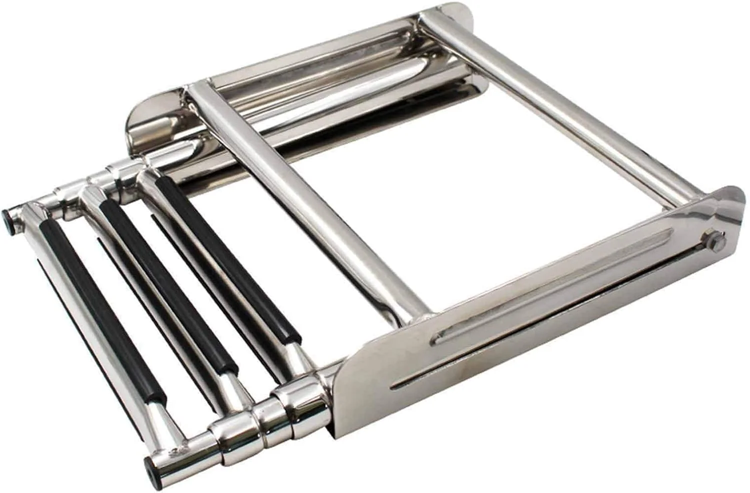 نردبان 3 پله استیل ضد زنگ قایق پونتون برای قایق تفریحی دریایی و استخر شنا، نردبان تلسکوپی تاشو با دسته داخلی و پله های پهن تر