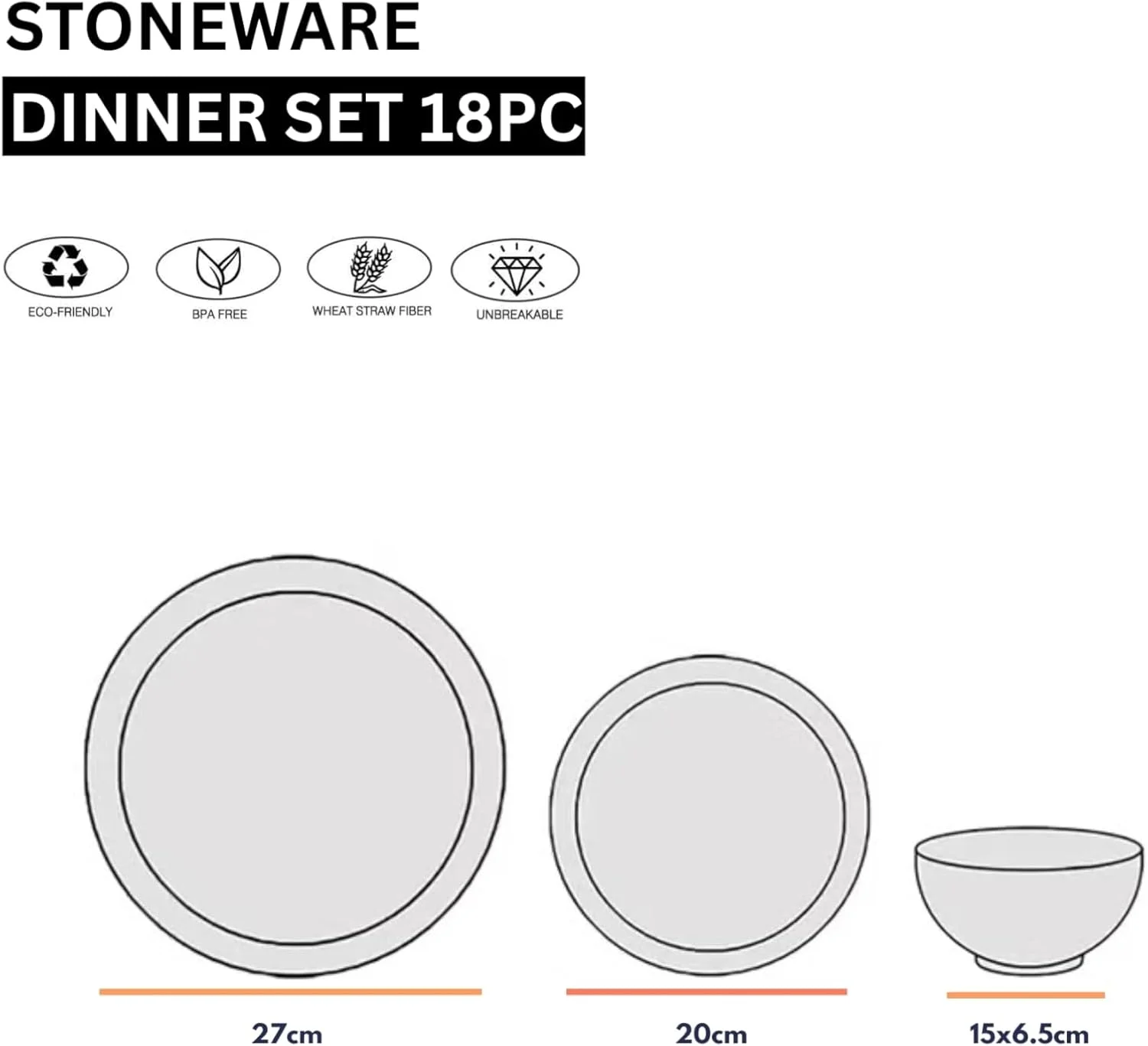 سرویس غذاخوری 18 پارچه سنگی فیلینگز