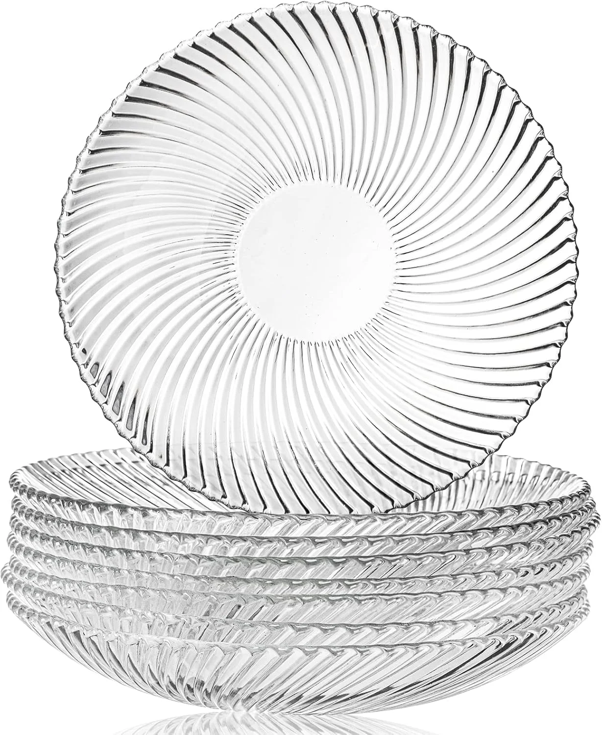 فاسموف، ست 8 تایی بشقاب سالاد شیشه ای 8.5 اینچی، مناسب میوه، دسر، نان، پیش غذا و سرو تنقلات، قابل شستشو در ماشین ظرفشویی