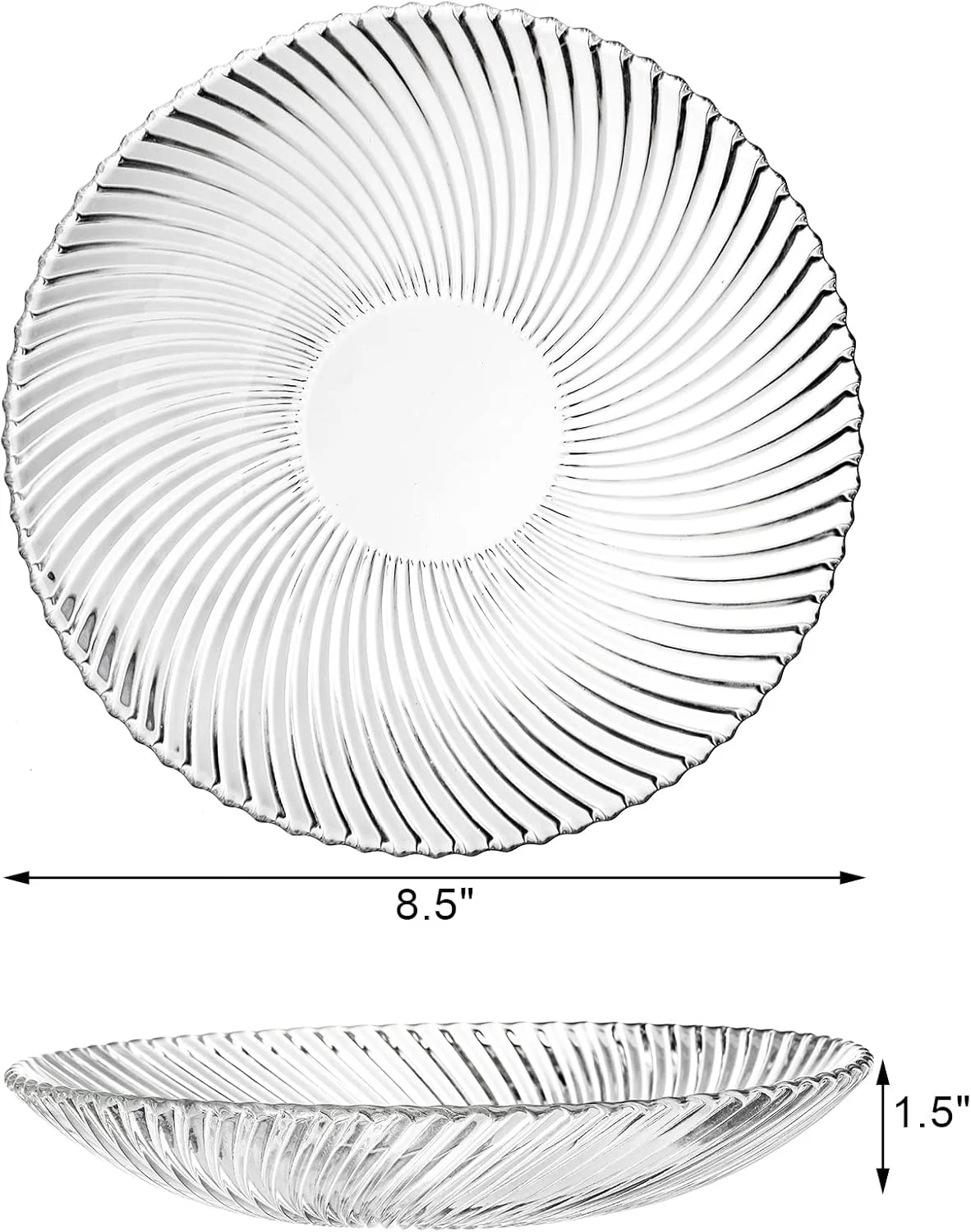 فاسموف، ست 8 تایی بشقاب سالاد شیشه ای 8.5 اینچی، مناسب میوه، دسر، نان، پیش غذا و سرو تنقلات، قابل شستشو در ماشین ظرفشویی