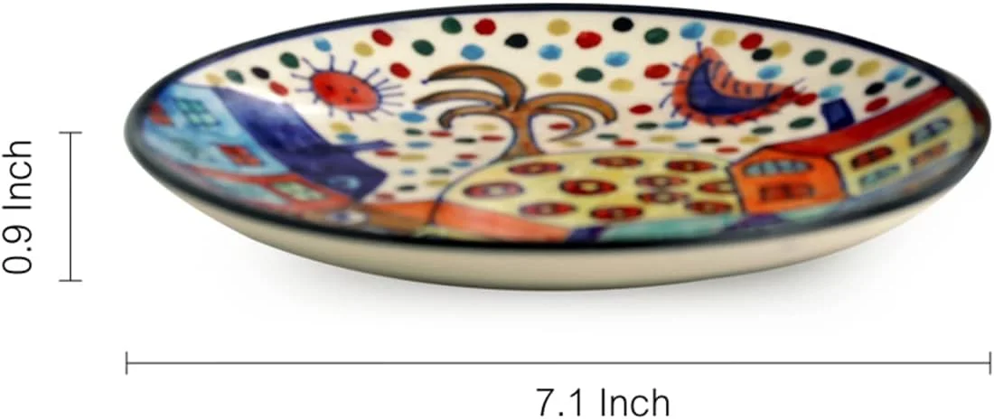 اکسکلوسیو لین ست بشقاب سرامیکی طرح کلبه، 6 تکه، چند رنگ