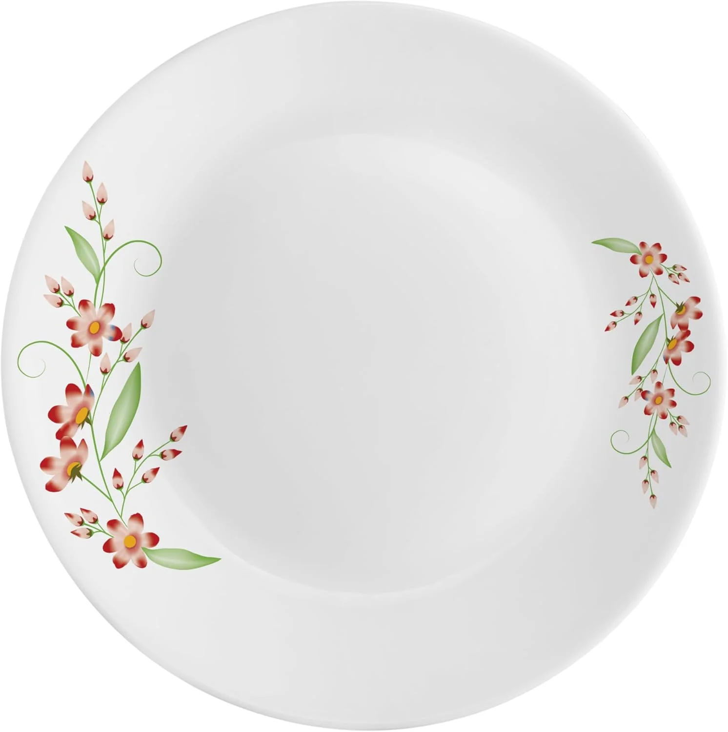 بشقاب ربع خوری اپال Ester Zarah، درجه یک، 19 سانتی متر، طرح خزنده قرمز - ظرف غذاخوری برای سرو در آشپزخانه