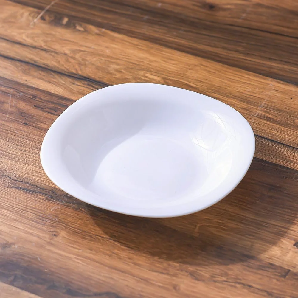 بشقاب سوپ اپال مربعی اسنشیال - بشقاب سوپ شیشه اپال بادوام، قابل استفاده در مایکروویو و ماشین ظرفشویی، ظروف غذاخوری شیک برای خانه، آشپزخانه، رستوران ها، ایده آل برای سرو سوپ و خورش - سفید 23 سانتی متر