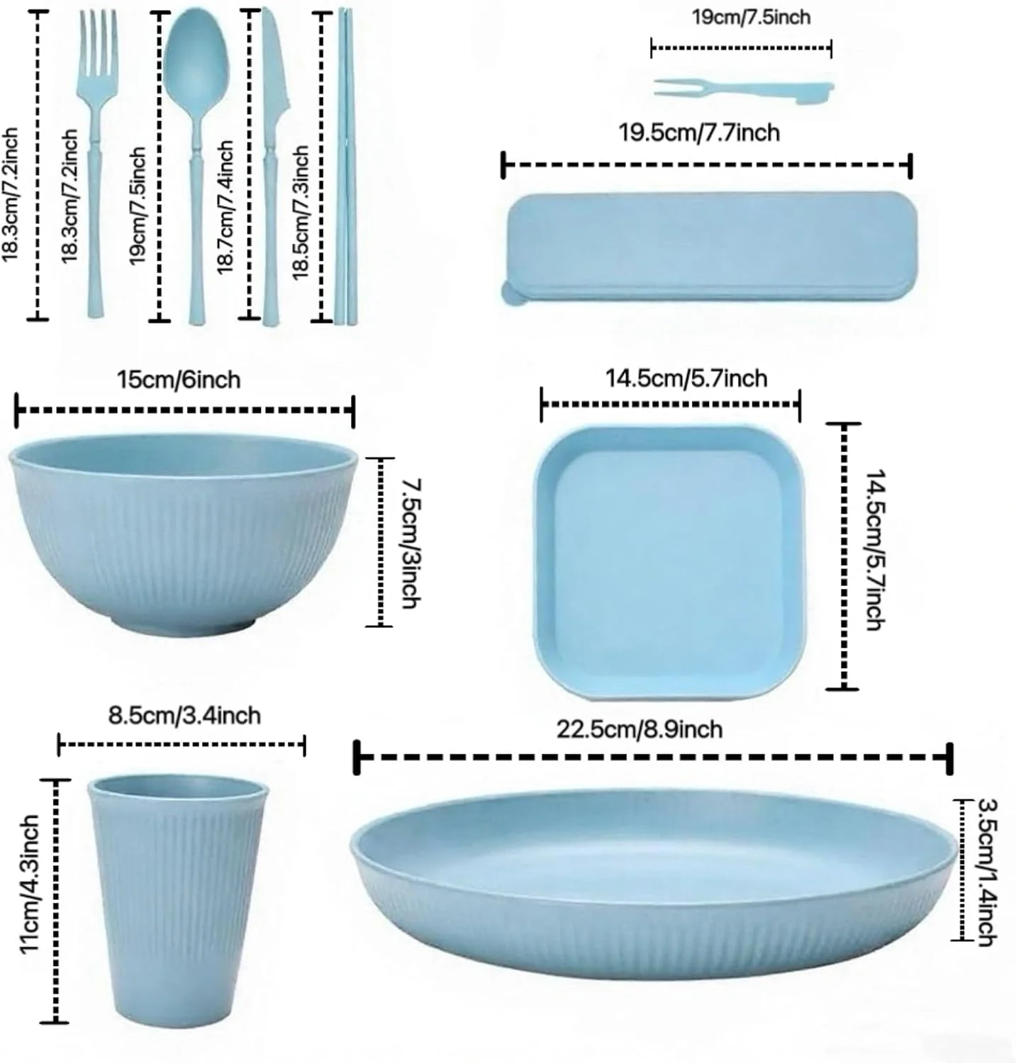 ست ظروف پلاستیکی 44 تکه، شامل بشقاب، کاسه، فنجان، و قاشق چنگال، مناسب برای 4 نفر، ست سرو سبک و قابل استفاده مجدد، حمل و نقل و تمیز کردن آسان