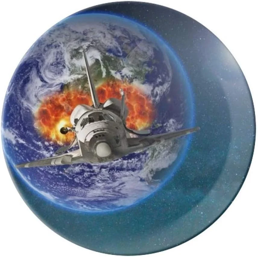 بشقاب سیارات رنگارنگ فضاپیمای زمین DIYthinker، بشقاب تزئینی چینی، ظروف غذاخوری