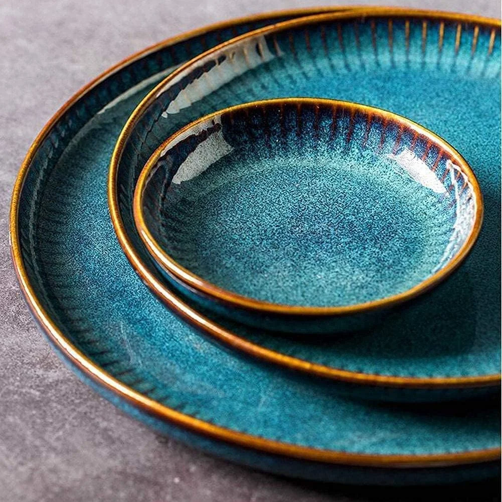 سرویس غذاخوری برای مهمانی شام، 14 تکه، سرویس ظروف سرامیکی، ست ظروف غذاخوری، ترکیب کامل ظروف چینی، بشقاب شام به سبک نوردیک خلاقانه سرویس غذاخوری برای مهمانی شام، 14 تکه، سرویس ظروف سرامیکی، ست ظروف غذاخوری، ترکیب کامل ظروف چینی، بشقاب شام به سبک نوردیک خلاقانه