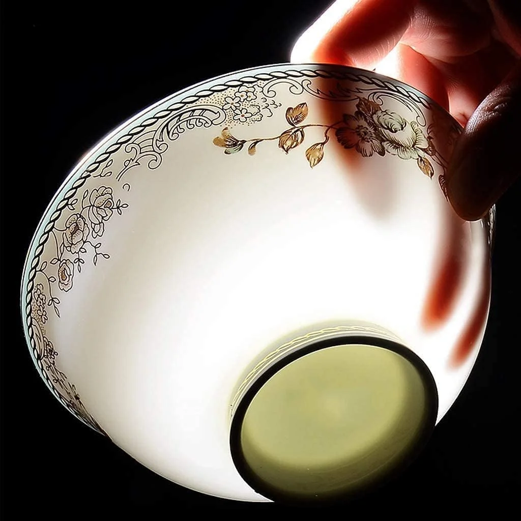 سرویس ظروف غذاخوری، سرویس ظروف پذیرایی مهمانی، سرویس ظروف سرامیکی با 50 تکه، ست ظروف کاسه/قابلمه/بشقاب/قاشق، ست ترکیبی ظروف چینی