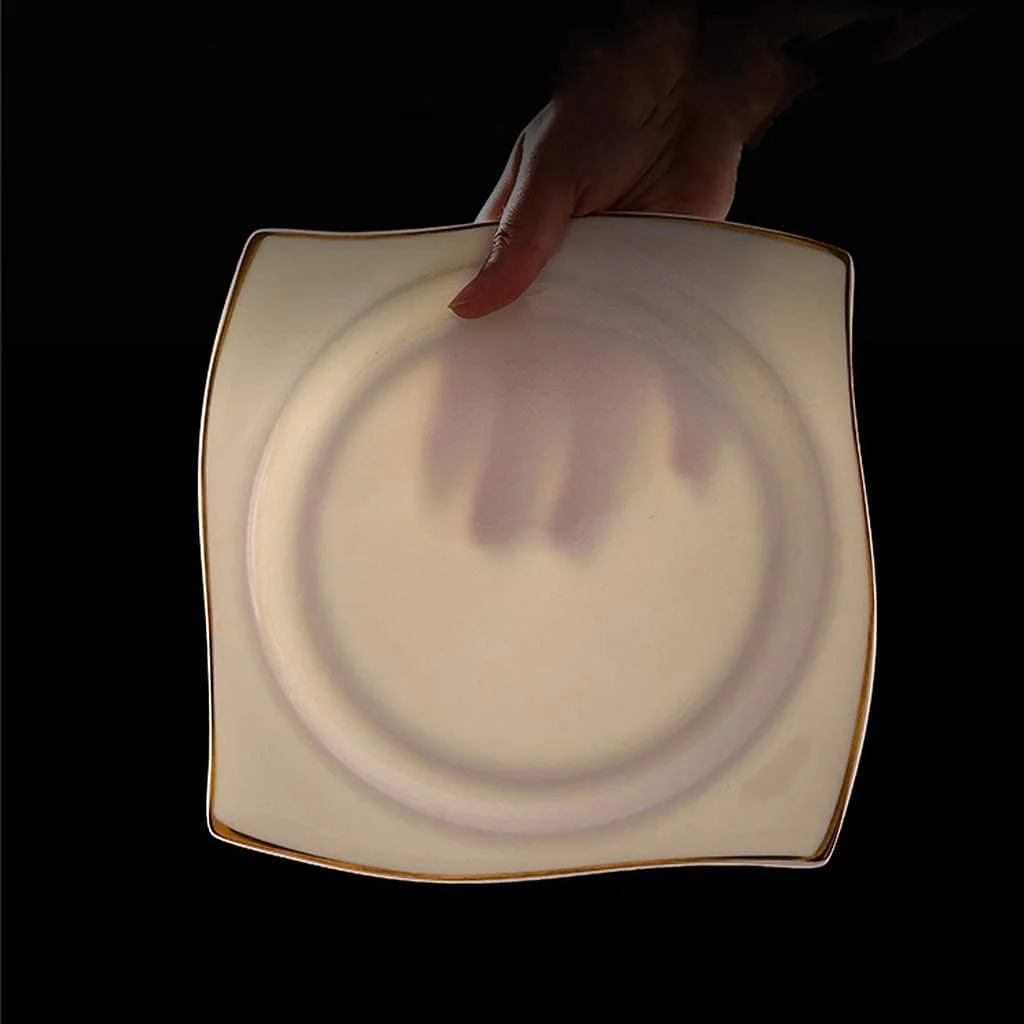 سرویس ظروف غذاخوری - سرویس ظروف لوکس هدیه، سرویس ظروف سرامیکی 48 تکه، کاسه/بشقاب/قابلمه سوپ/قاشق | سرویس ظروف چینی استخوانی، چینی با طرح طلایی