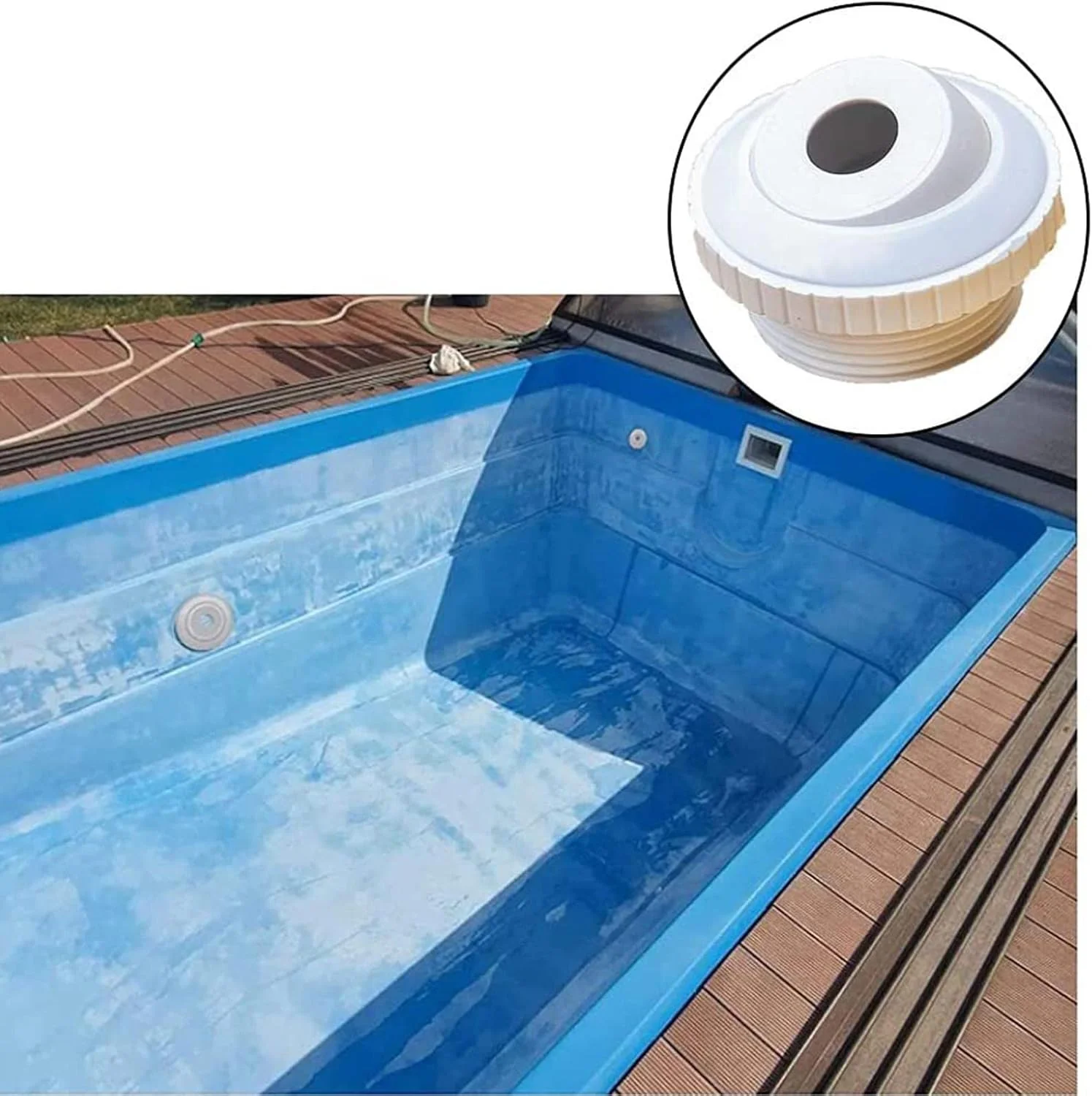 نازل استخر شنا، نازل ماساژ اسپا، نازل برگشت آب استخر وان اسپا یونیورسال، رزوه ای تا 3/4 اینچ، سر نازل استخر قابل تنظیم باز