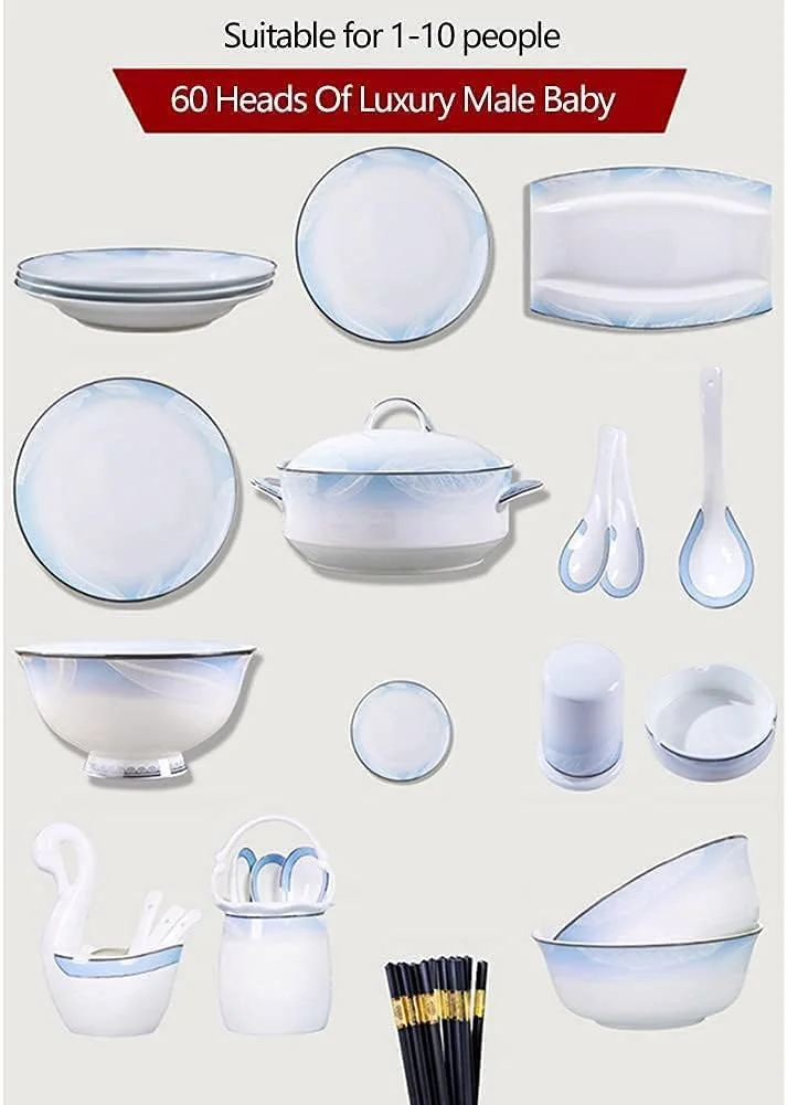 سرویس ظروف غذاخوری لوکس خانوادگی، سرویس غذاخوری 56/60 پارچه ای سرامیکی، ظروف غذاخوری، بشقاب، سرویس غذاخوری ترکیبی سرامیکی، ست غذاخوری