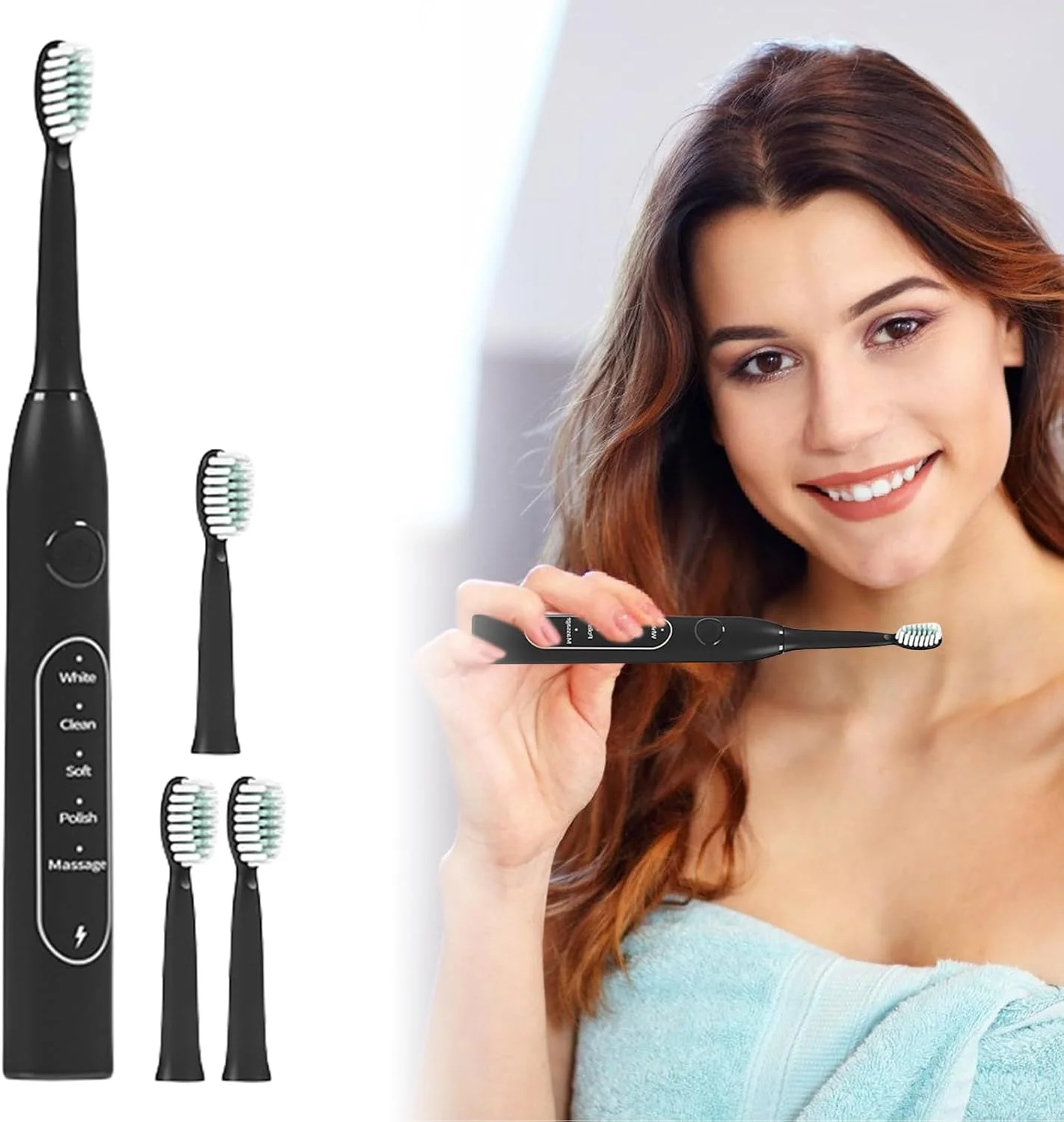 مسواک برقی اتوماتیک - مسواک برقی مسافرتی، ابزار تمیز کننده دهان با فرکانس بالا با طراحی حرفه ای برای دوش گرفتن در خانه، مسافرت شبانه و کمپینگ مسواک برقی اتوماتیک - مسواک برقی مسافرتی، ابزار تمیز کننده دهان با فرکانس بالا با طراحی حرفه ای برای دوش گرفتن در خانه، مسافرت شبانه و کمپینگ
