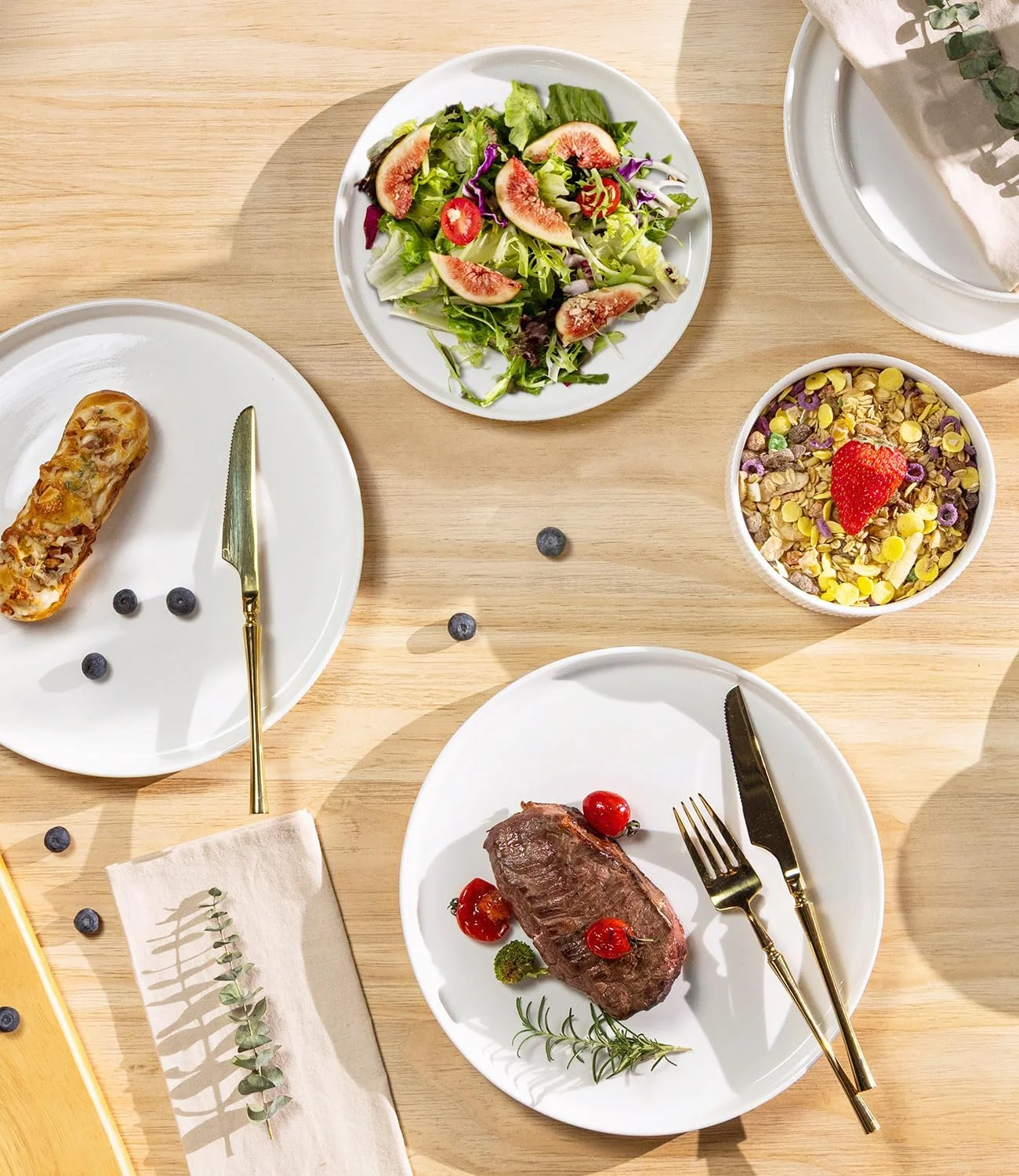 سرویس ظروف غذاخوری سرامیکی TheTerra برای 6 نفر، مجموعه 18 تکه بشقاب و کاسه چینی سبک وزن، مجموعه ظروف مقاوم در برابر خش، قابل استفاده در فر، مایکروویو و ماشین ظرفشویی