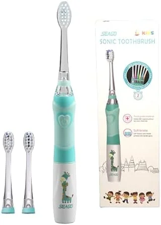 مسواک برقی کودکانه SEAGO مناسب برای کودکان 3 تا 12 ساله، دارای چراغ LED و تایمر هوشمند، 3 سری