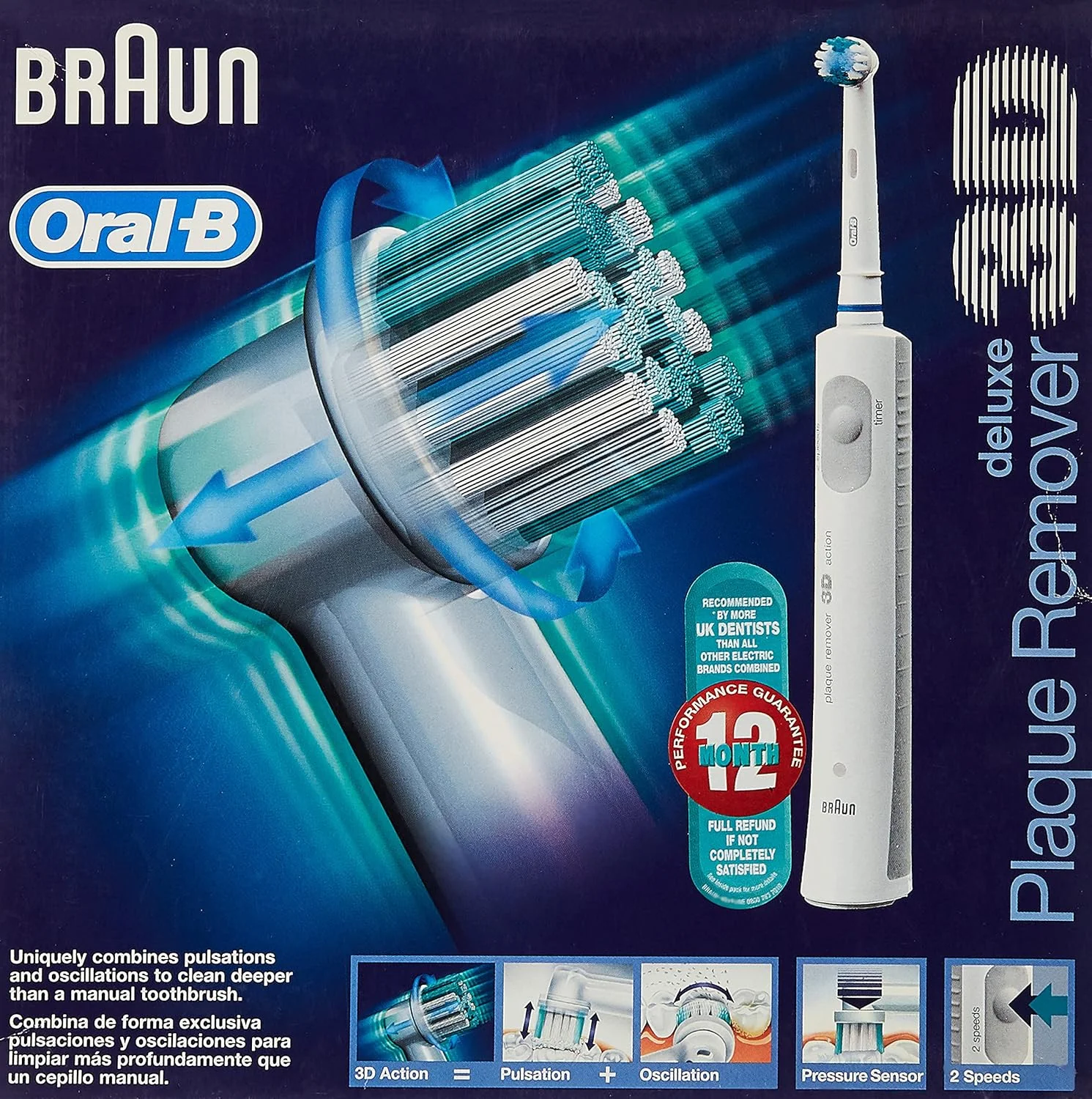 مسواک برقی شارژی سفید Braun Oral B D 15-525 X Deluxe Plaque Remover مسواک برقی شارژی سفید Braun Oral B D 15-525 X Deluxe Plaque Remover
