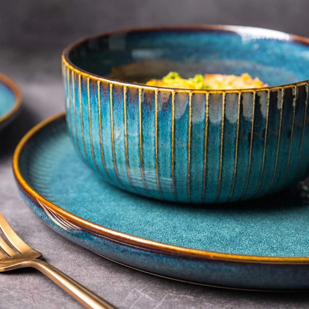 ست ظروف غذاخوری شیک، ست ظروف غذاخوری چینی، ست بشقاب و کاسه سرامیکی، خلاقیت مدرن، ظروف گرد قدیمی