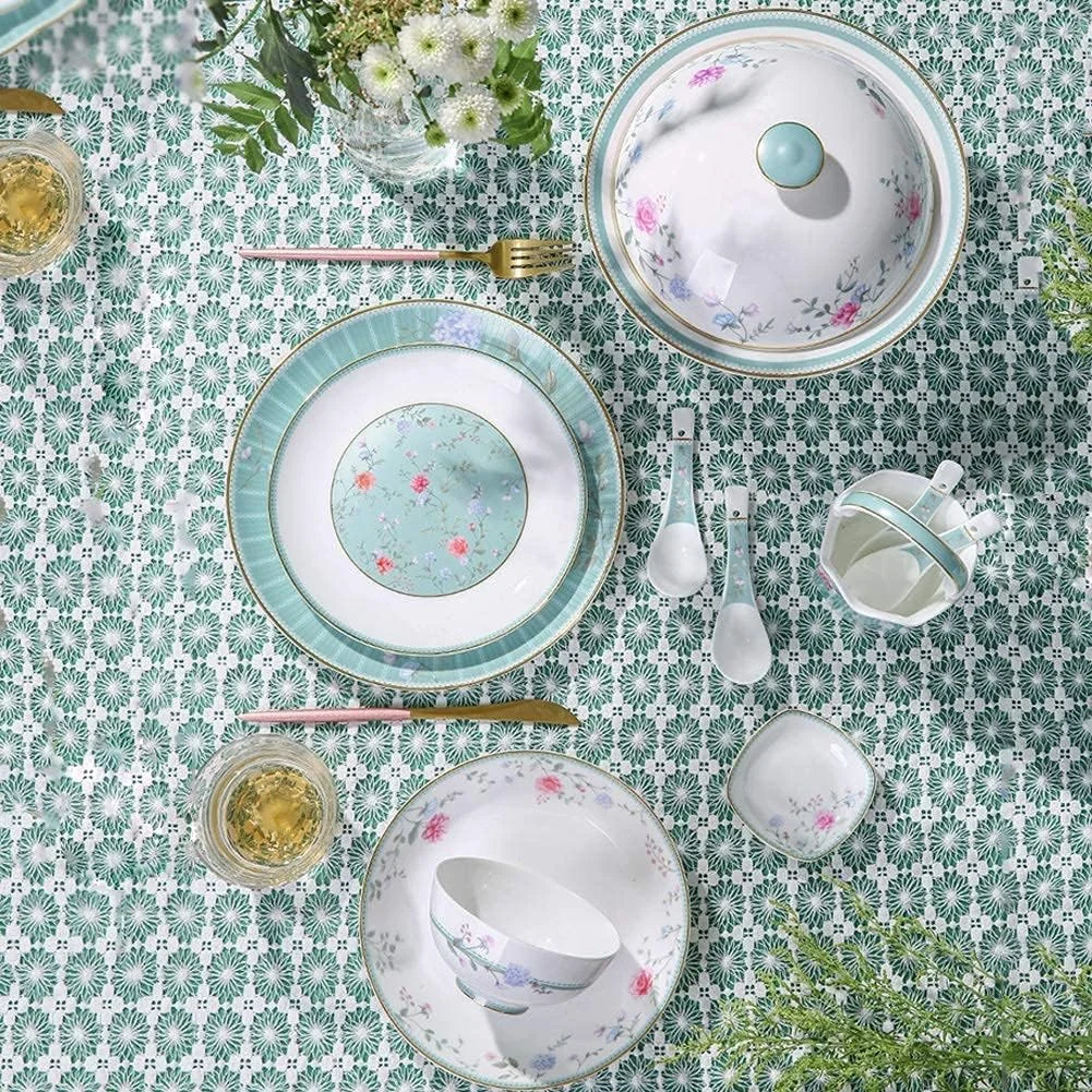 سرویس ظروف غذاخوری، ست بشقاب/کاسه/فنجان، سرویس ظروف چینی استخوانی مرغوب، مجموعه سرویس ظروف سرامیکی، کاسه/بشقاب دسر/بشقاب سوپ، مهمانی خانوادگی، گرد، 32 تکه