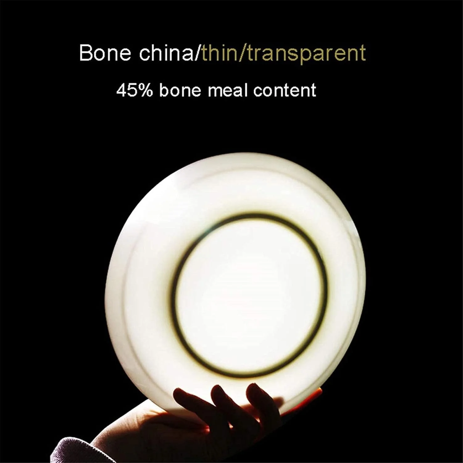 سرویس ظروف غذاخوری، ظروف چینی استخوانی، بشقاب گود 8 اینچی، مناسب برای آشپزخانه منزل و غذاخوری، بشقاب دسر/بشقاب میوه/بشقاب ناهار/بشقاب تنقلات، 6 عدد