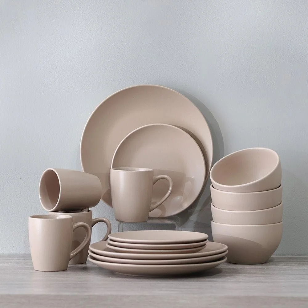 سرویس غذاخوری 16 پارچه استون ور رنگی دانوب هوم مدل آپولو - مناسب برای 4 نفر 33X21.5X28.5 سانتی متر - قهوه ای